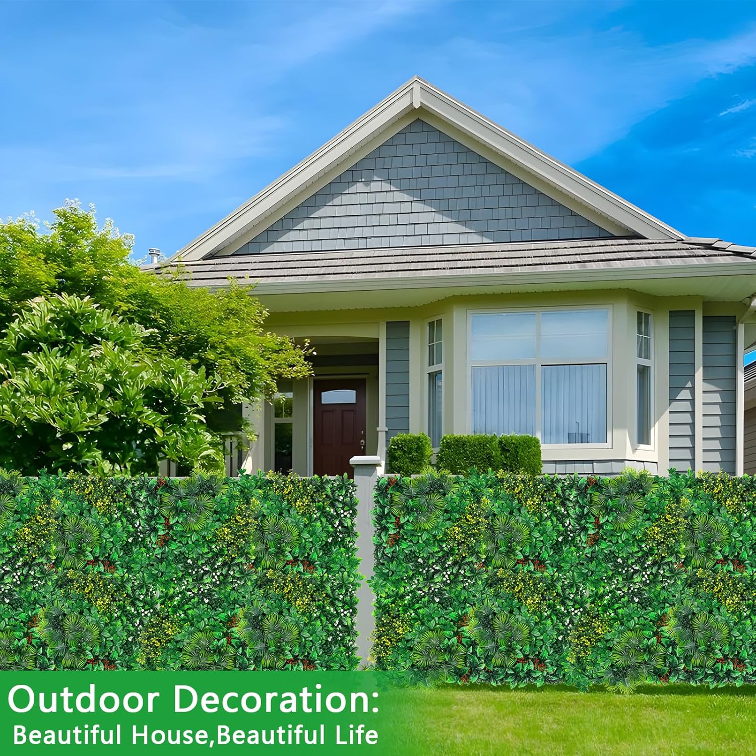 20”x20” Boxwood Wall Panels – 12Pcs Faux Grass for Indoor/Outdoor Decor