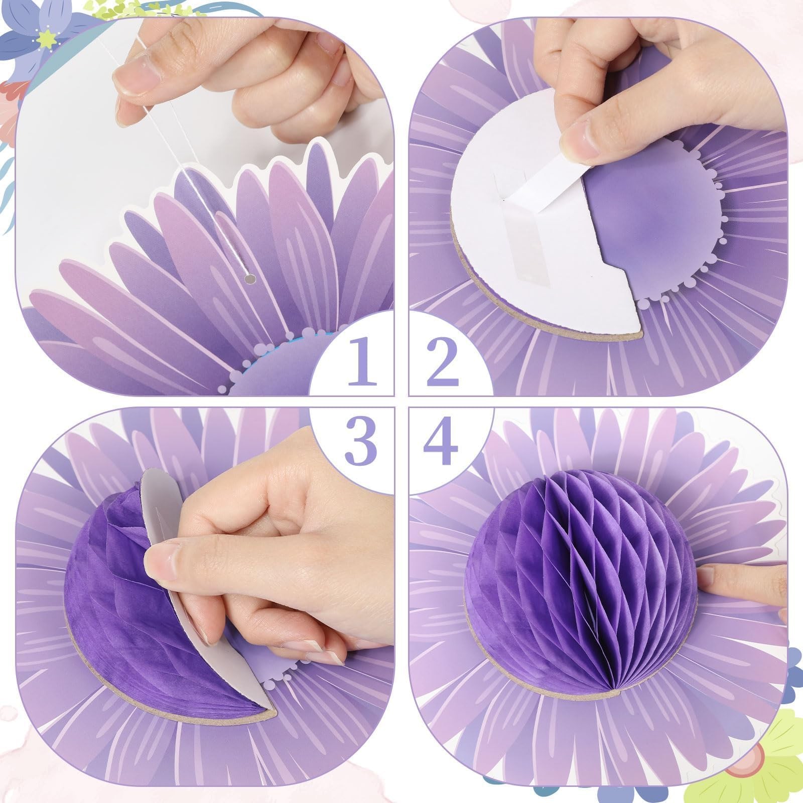 Flower Party Decorations Giant Hanging Paper Sun Flowers Honeycomb 18 PCS
