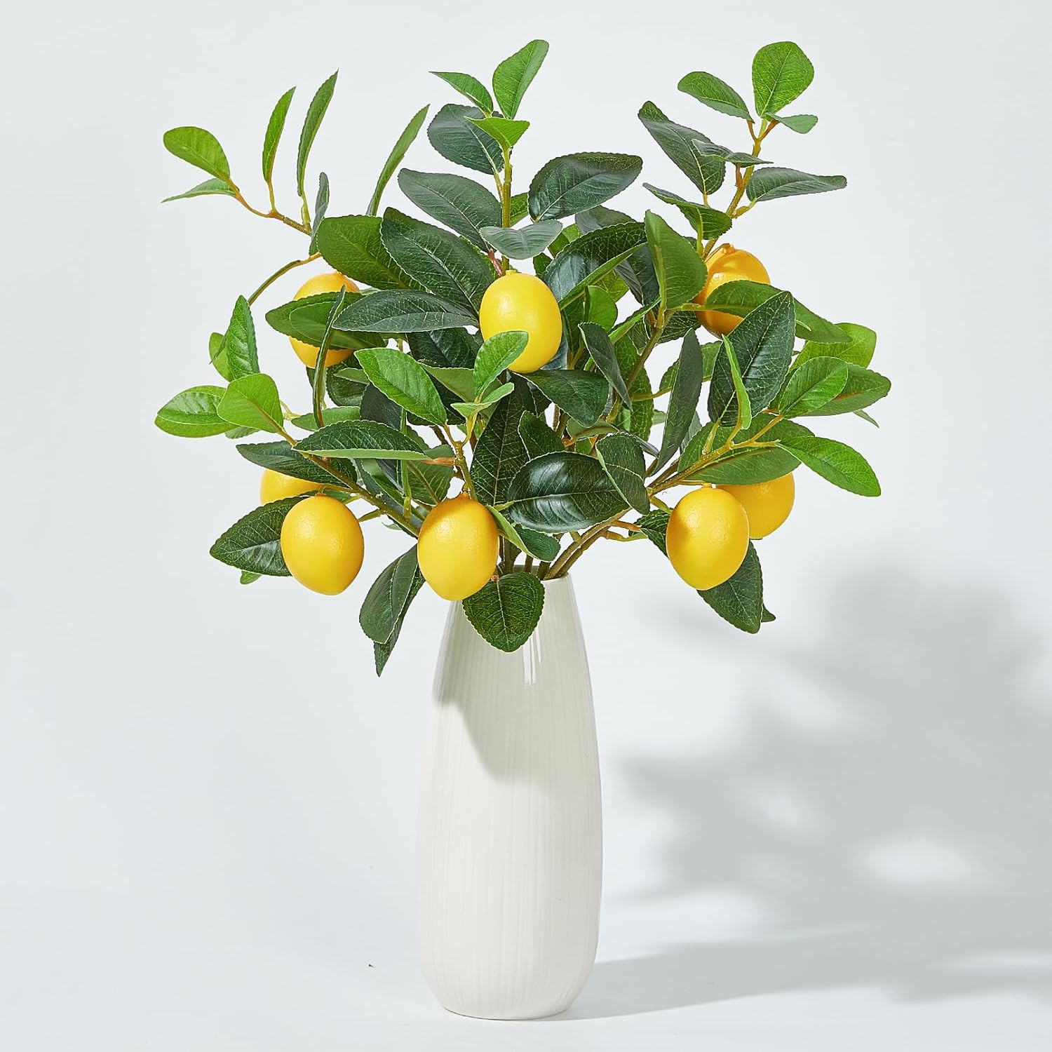 3 Pcs Artificial Lemons Tree Branches – Faux Greenery Stems Realistic Lemon Bran