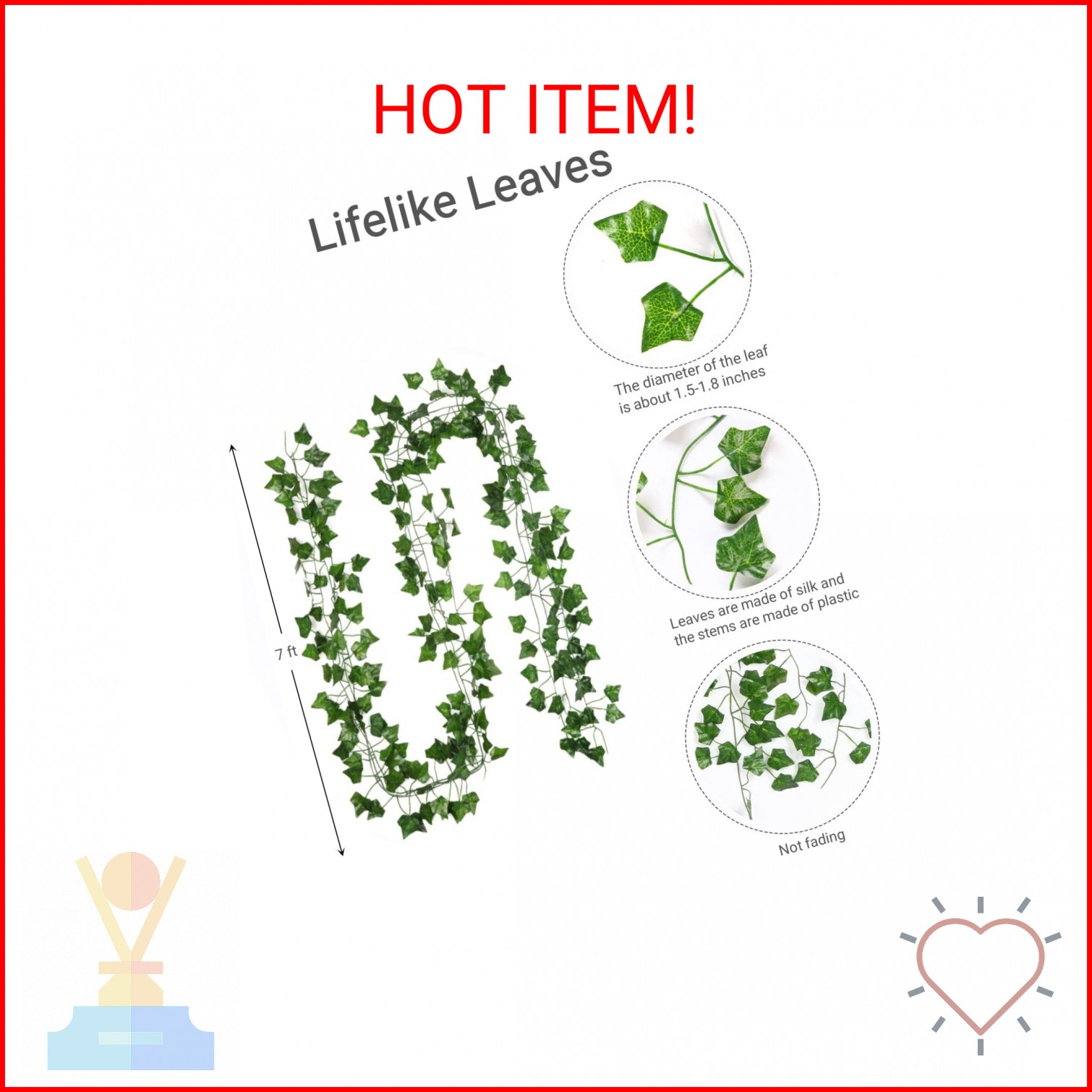 Fake Vines for Room Decor(12 Pack 84 Feet) Aesthetic Artificial Plant Ivy Leaves