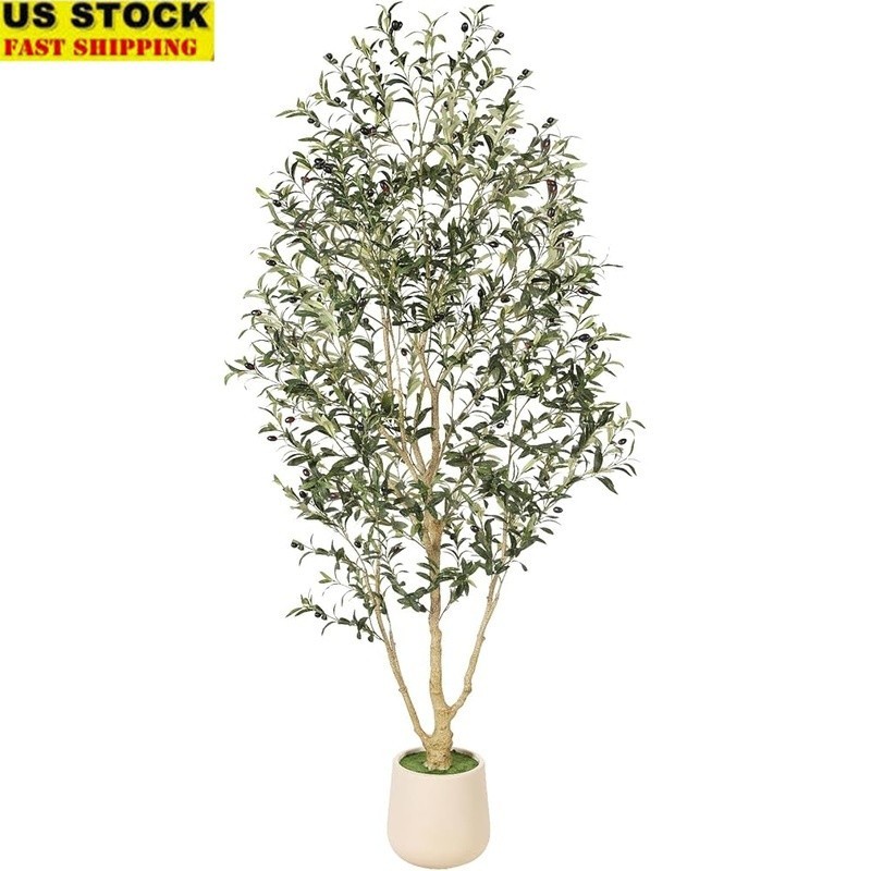 7FT Artificial Olive Tree W/ Pot Bendable Branches Indoor Greenery Decor New