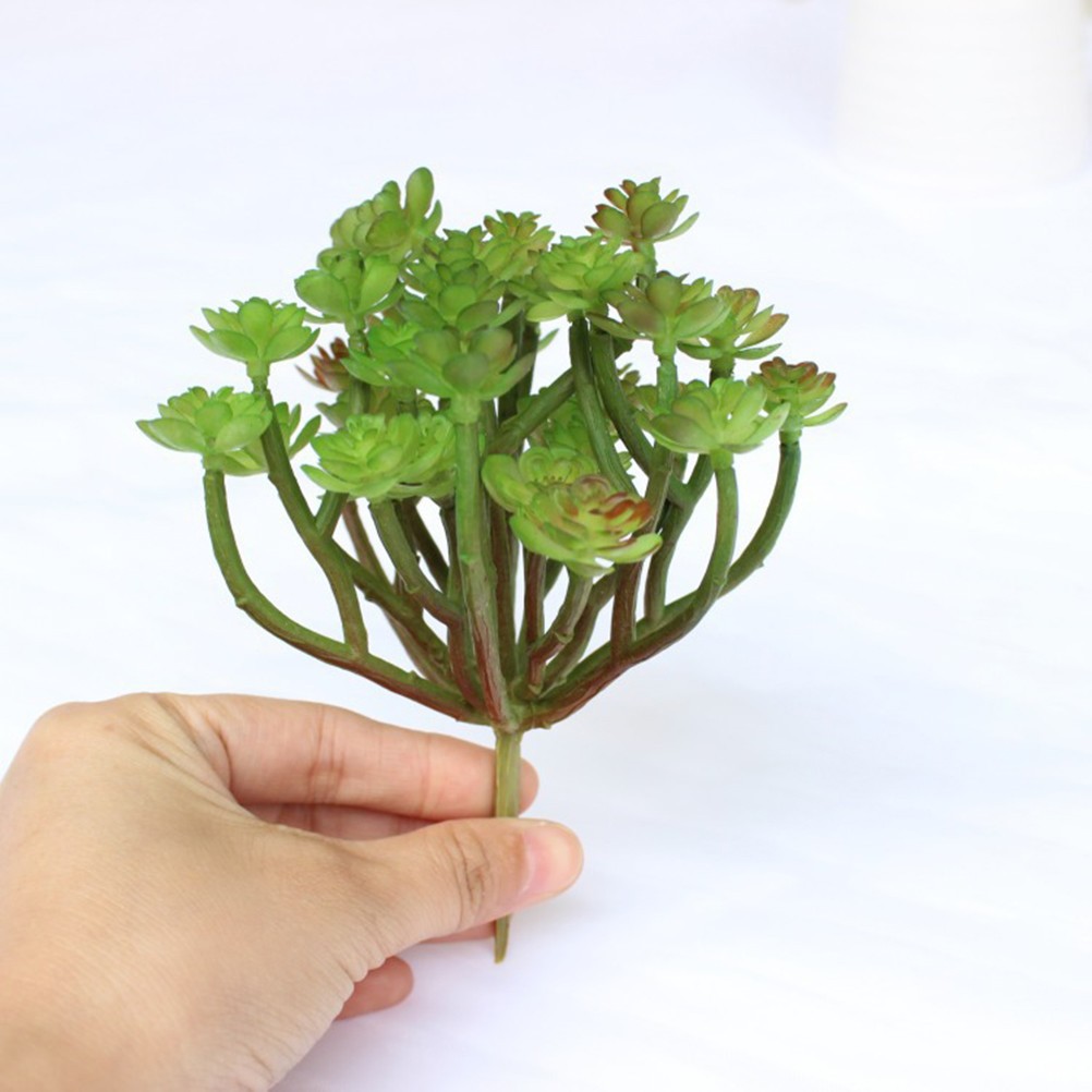 Small Green Floral Picks Artificial Succulent Plant Fake Plants Decoration