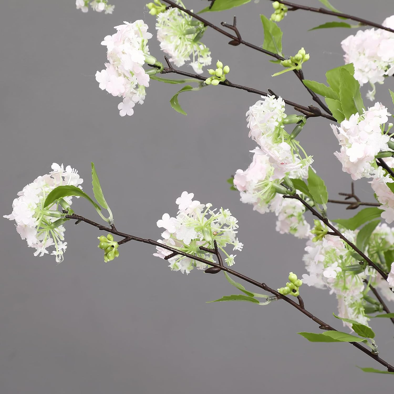 Faux Pink Hydrangea & Snowball Viburnum – 4 Pcs Long Stem Artificial Flowers