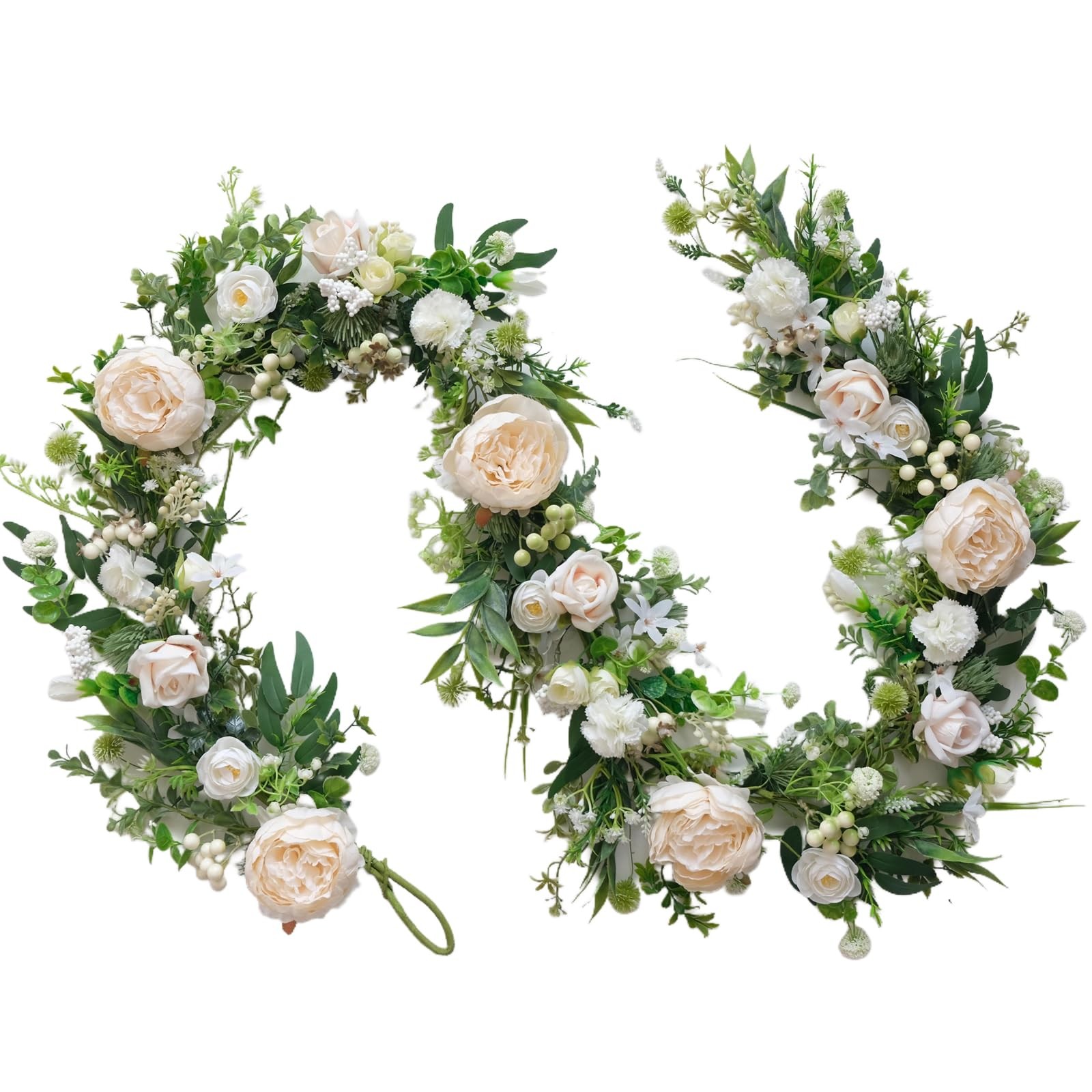 6ft Spring White Peony Climbing Vine Decoration Artificial Floral Garland for…