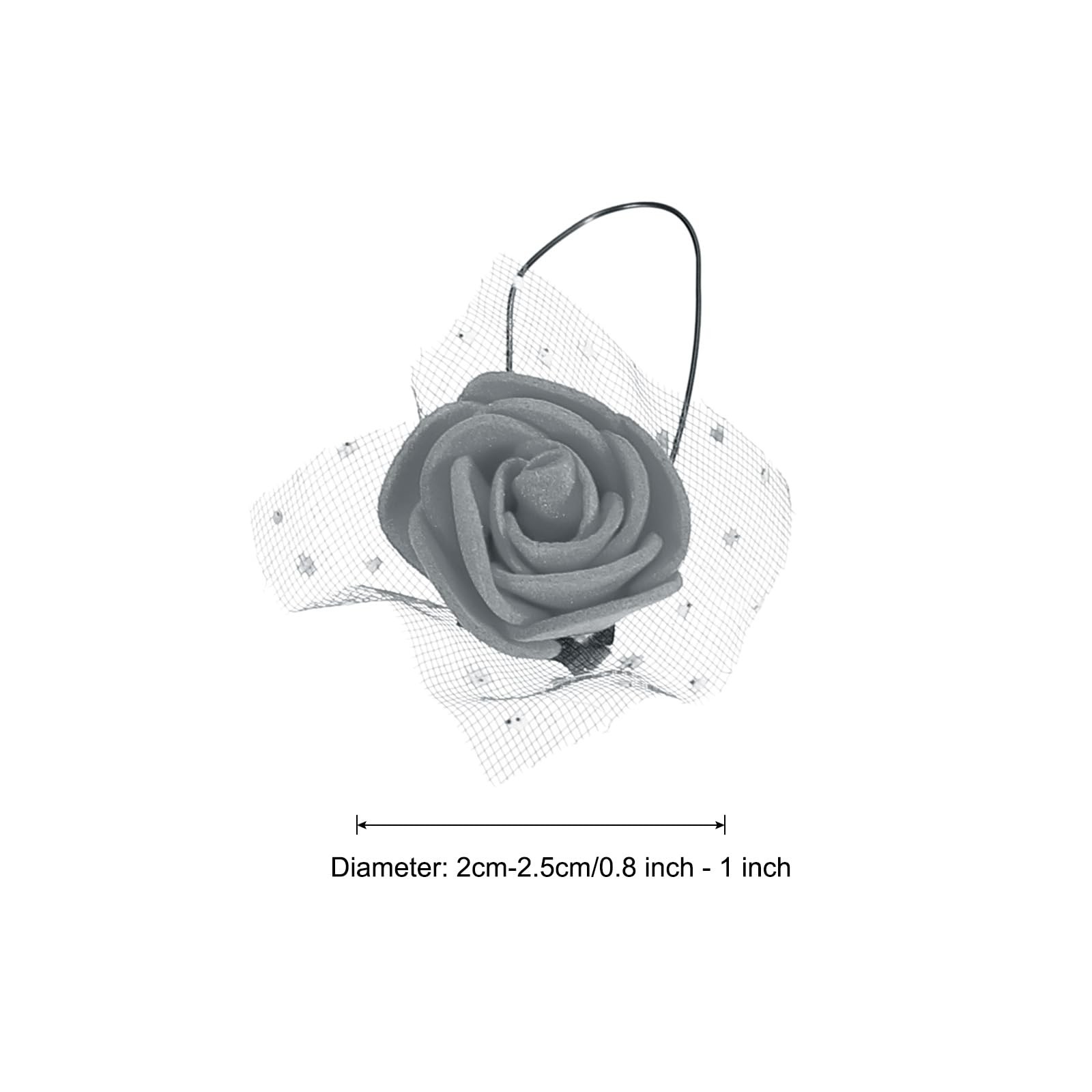Artificial Rose Flower Heads, Grey Mini Faux Flowers 0.8 Inch-1 Inch for DIY …
