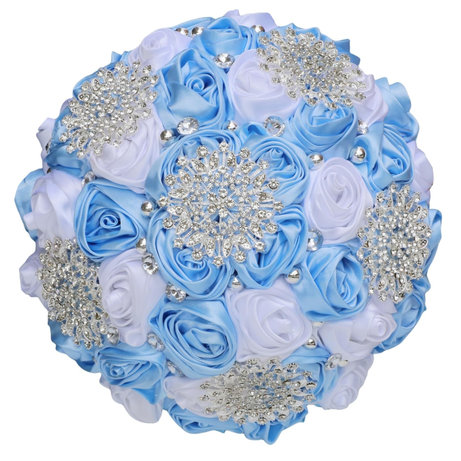 Light Blue and White Wedding Bridal Bouquet for Bride Bridesmaid Quinceanera …