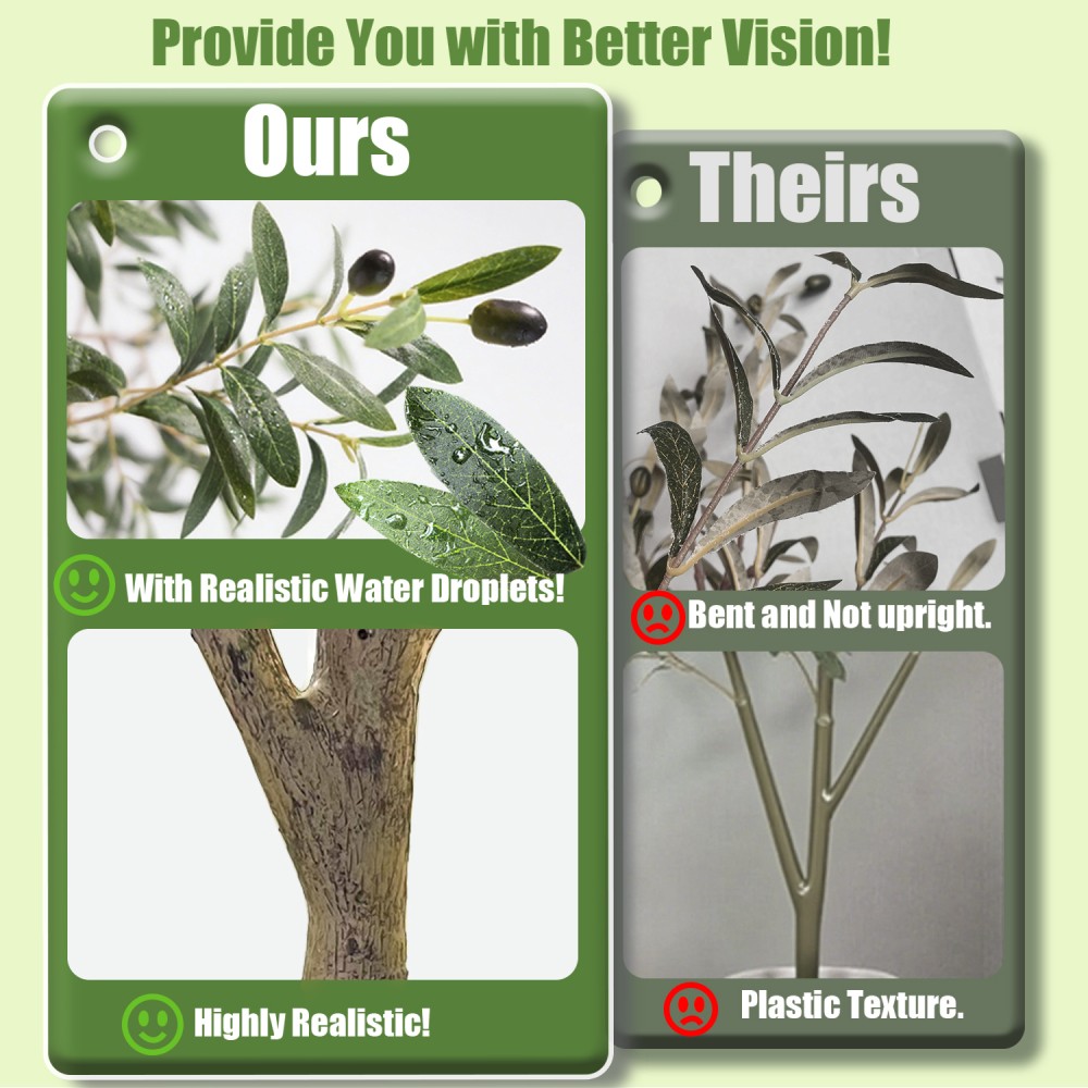 4FT Artificial Olive Tree With Fruits Water Droplets Indoor Balcony Office Decor