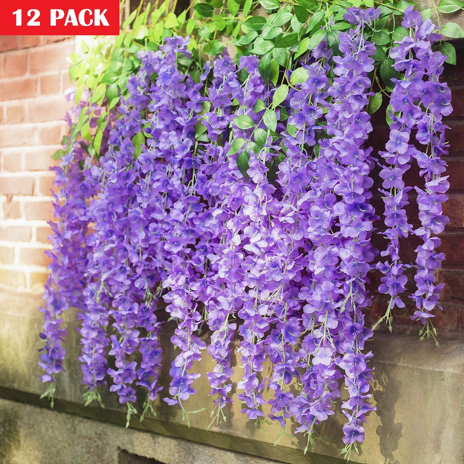 12× Purple 3.6Ft Artificial Wisteria Hanging Garland Flower Garden Wedding Decor