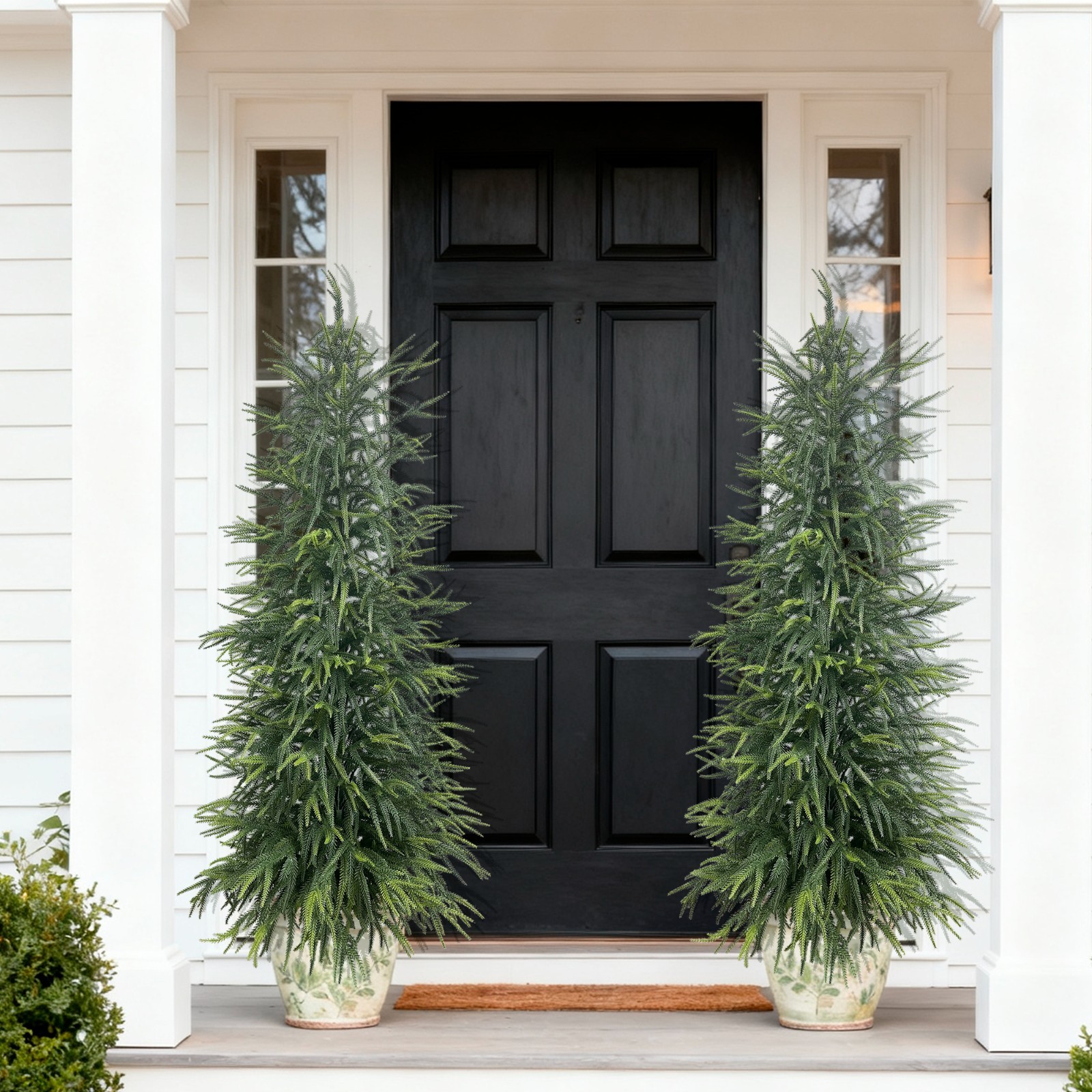2 Pack 5FT Lifelike Artificial Norfolk Pine Potted Evergreen Plant House Decor