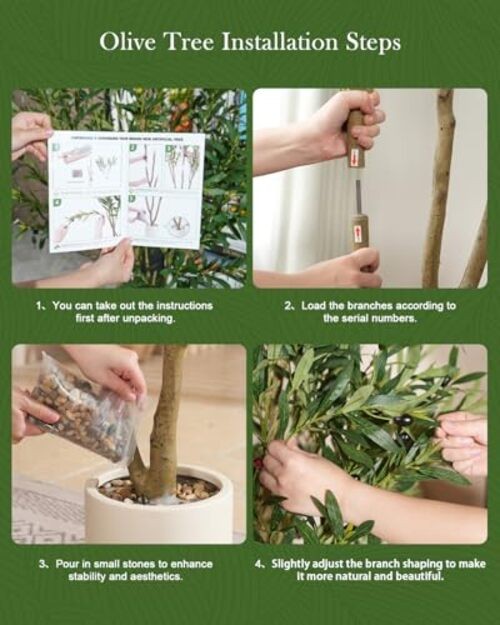 Olive Tree 7FT Fake Tree Faux Plants Indoor with Pot Artificial Tree 7ft 1in