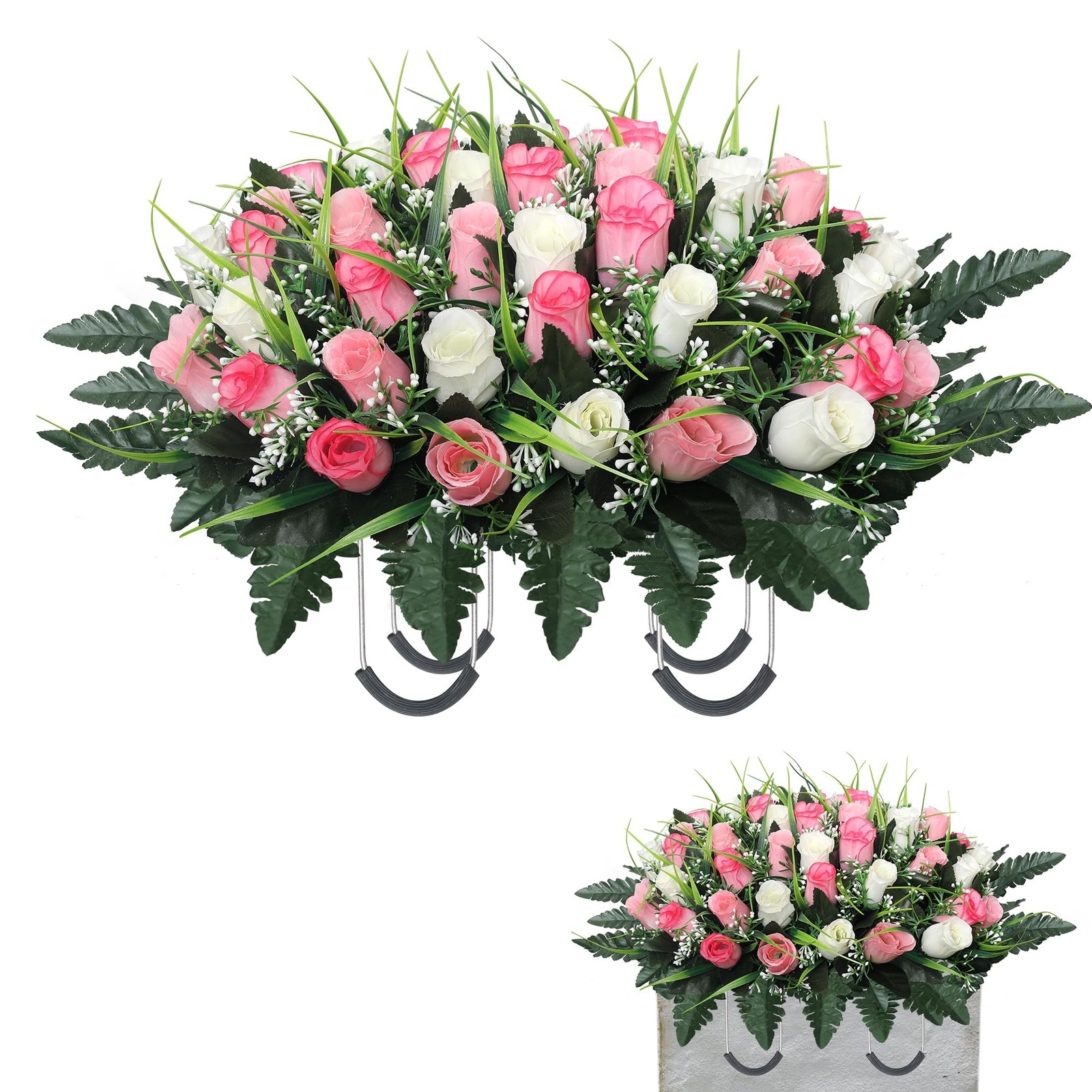 Cemetery Flowers for Grave,Headstone Flower Saddle,Flowers for Cemetery Grave…