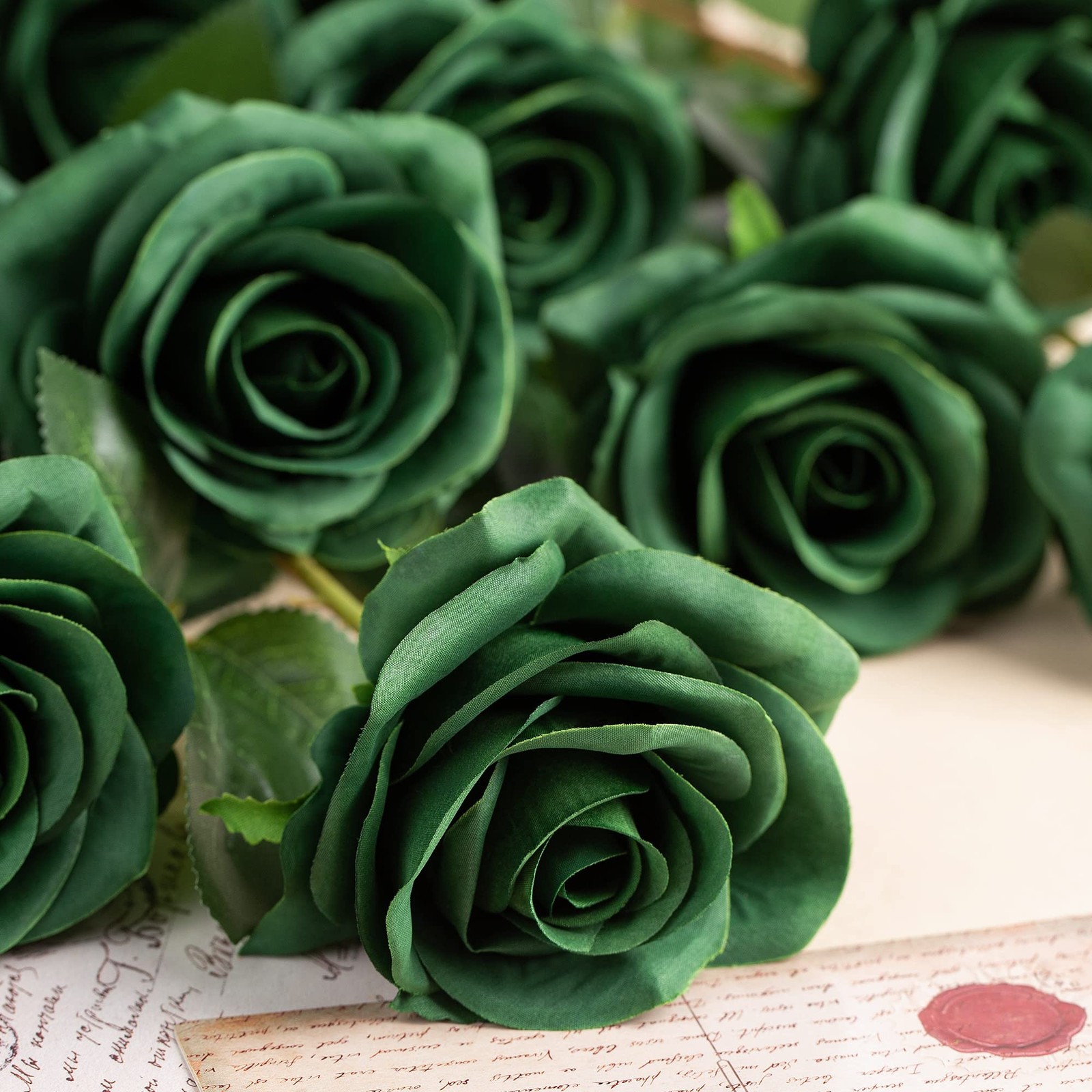 10pcs Fake Roses Artificial Silk Flowers Faux Rose Flower Long Stems Bouquet …