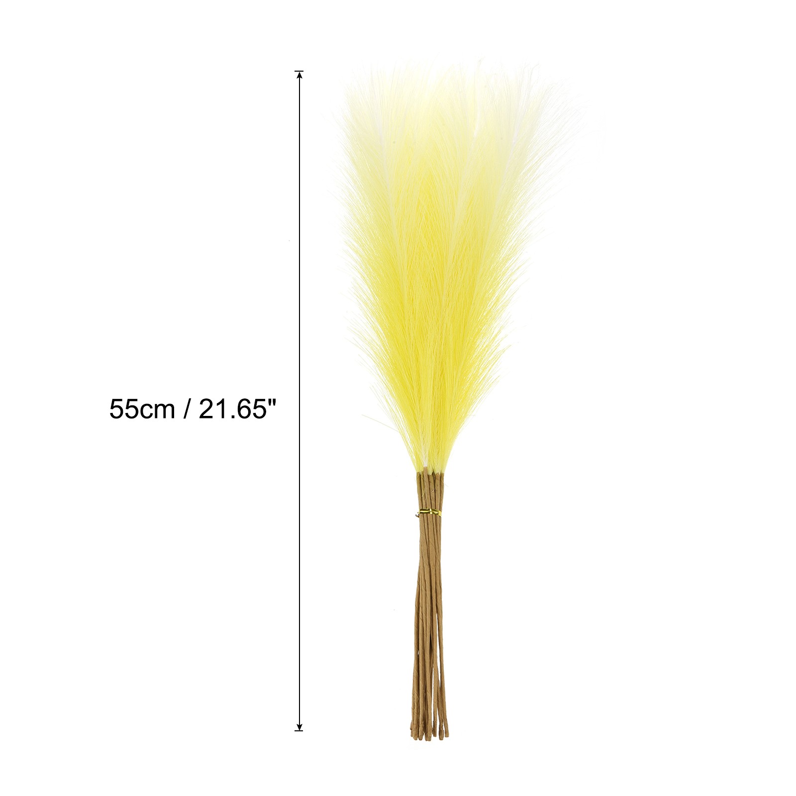 20Pcs Faux Pampas Grass,21″/55cm Fake Pampas Grass Decor,Gradual Yellow