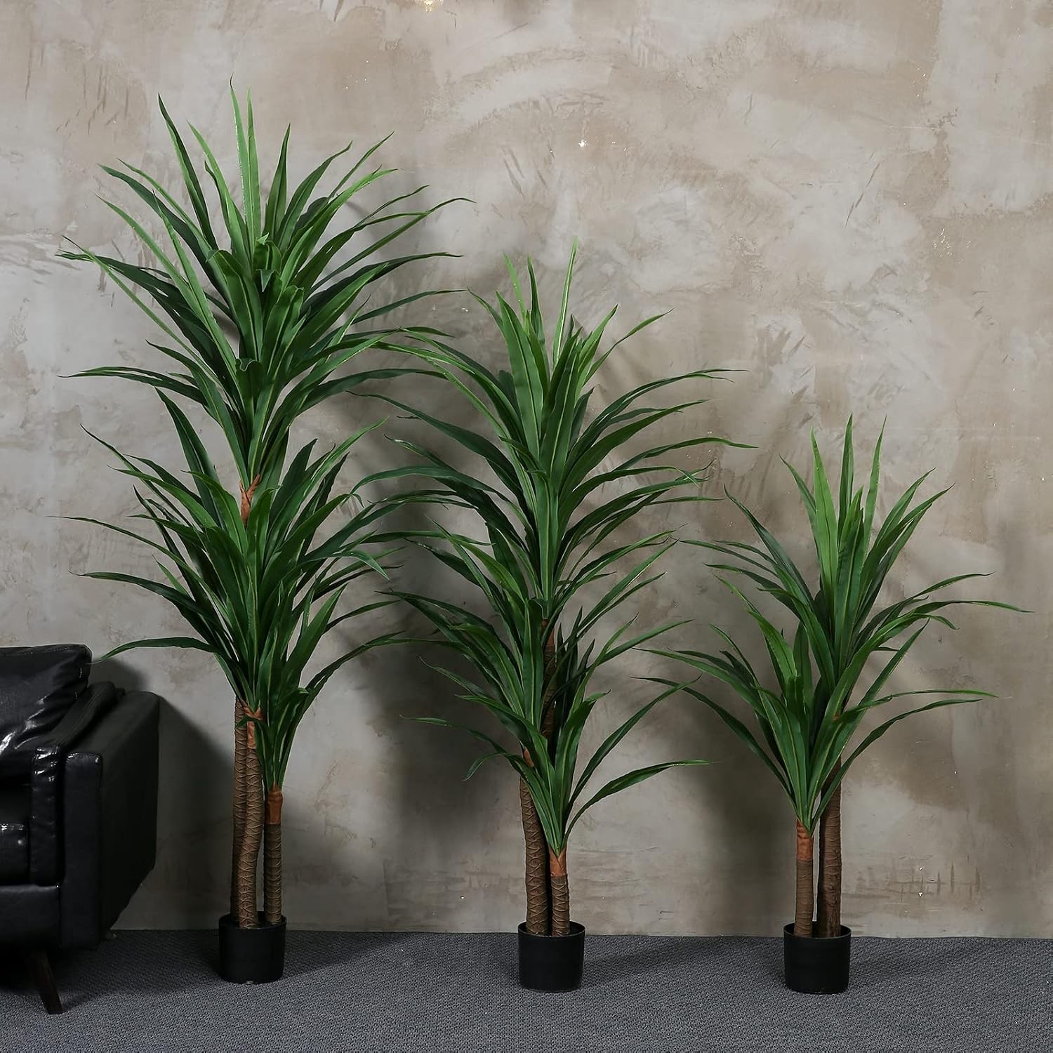 Dracaena Indoor Plant 4ft Tall Faux Plants Large Fake Potted Yucca Tree Tropical