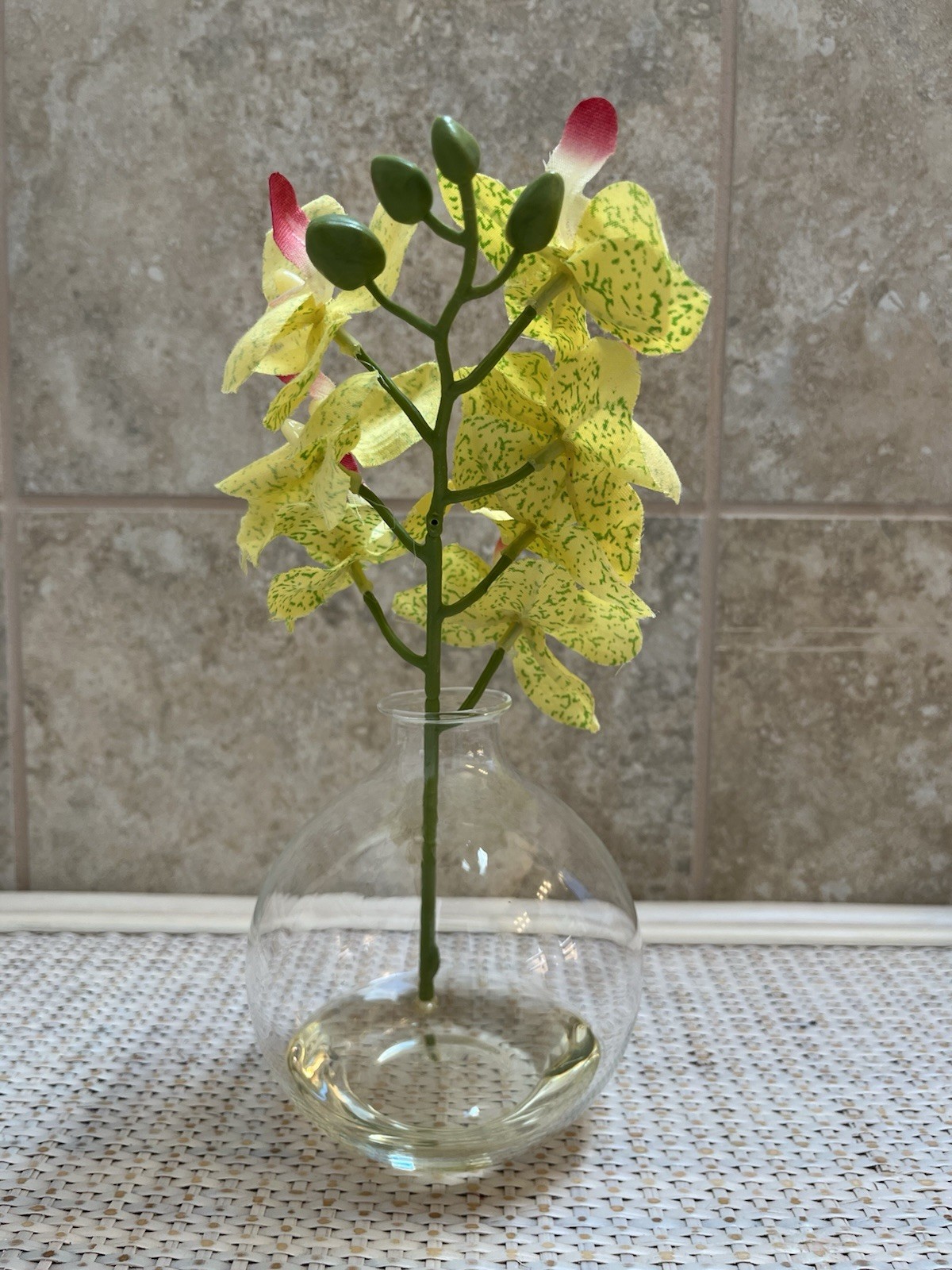 Nearly Natural 9-in Phalaenopsis Artificial Orchid in Vase – Set of 3