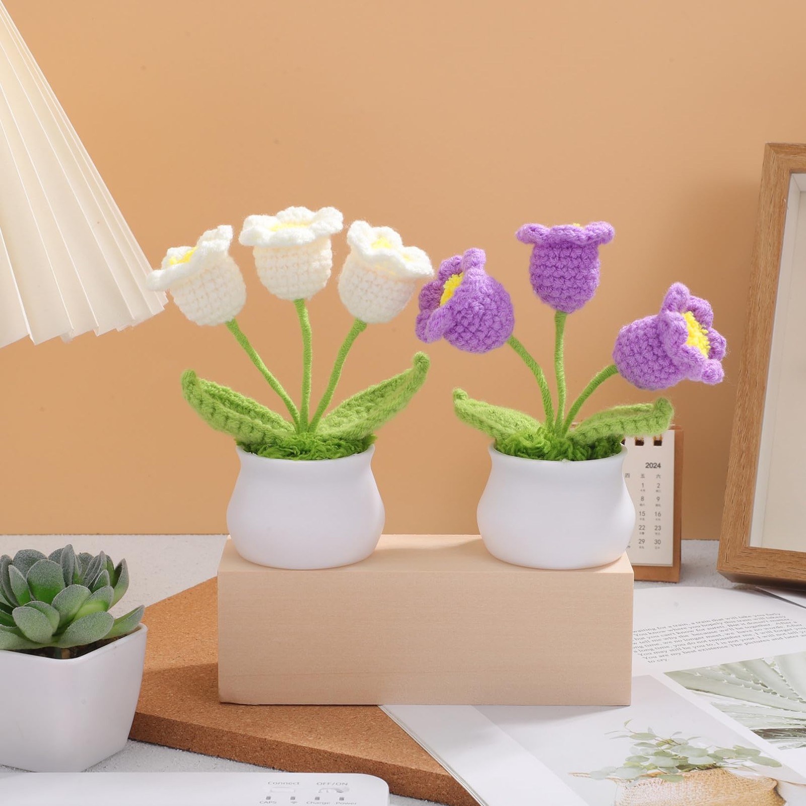 Crochet Lily of the Valley Flower Ornaments Handmade Knitted Artificial Flowe…