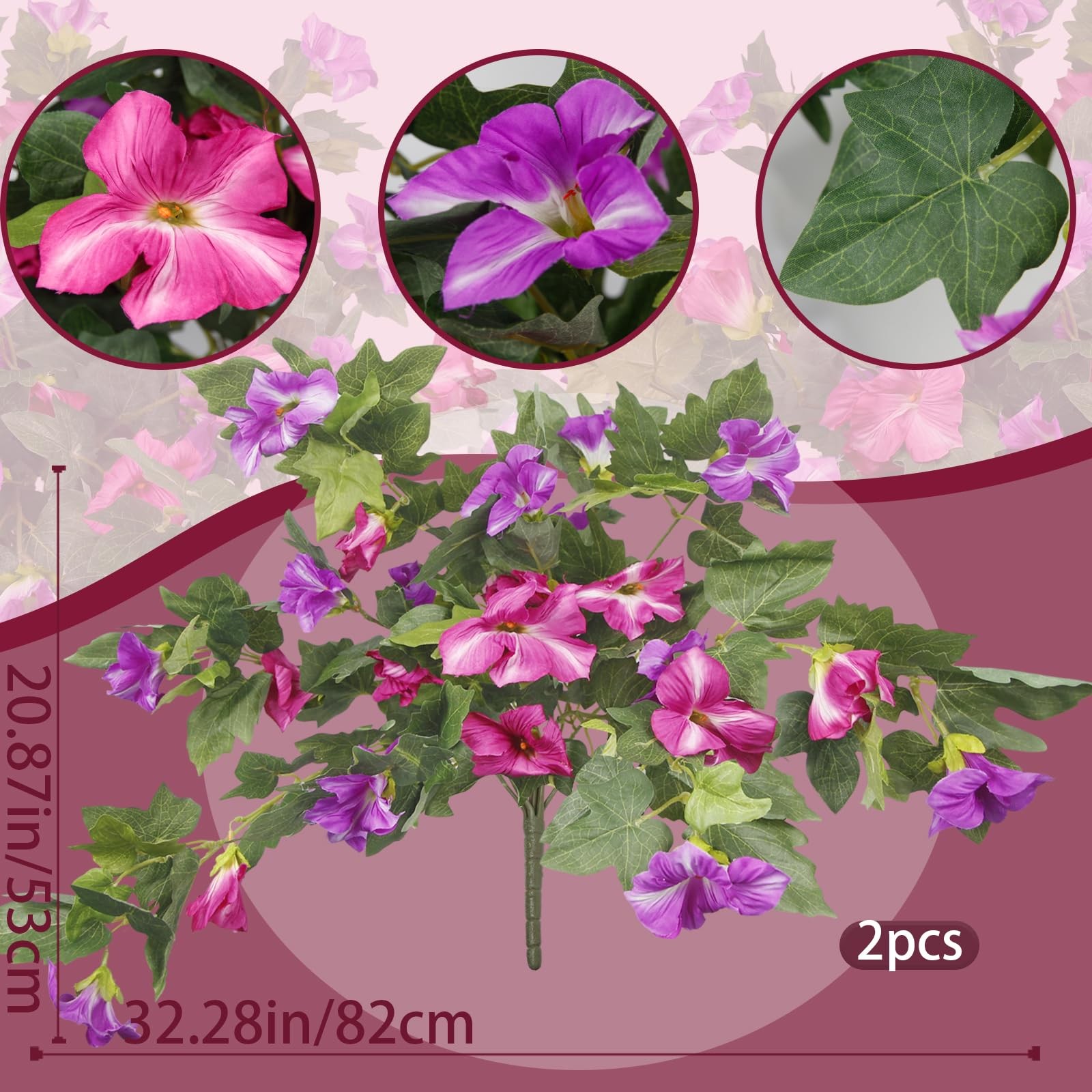 2 Pcs Artificial Fake Flowers for Outdoors Decoration Artificial Plants Reali…