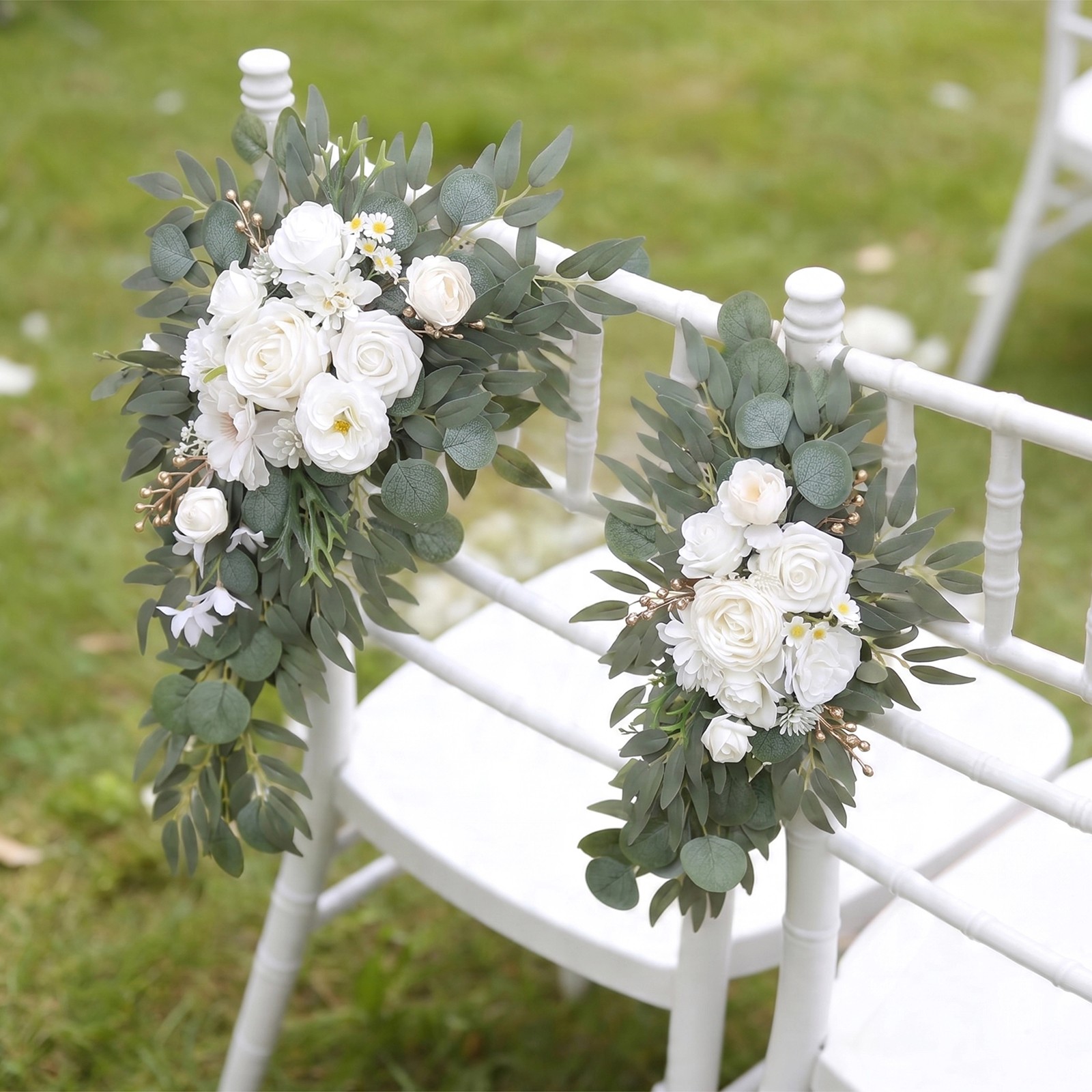Wedding Arch Flowers Set of 4 for Wedding Welcome Sign Artificial Wedding Flower