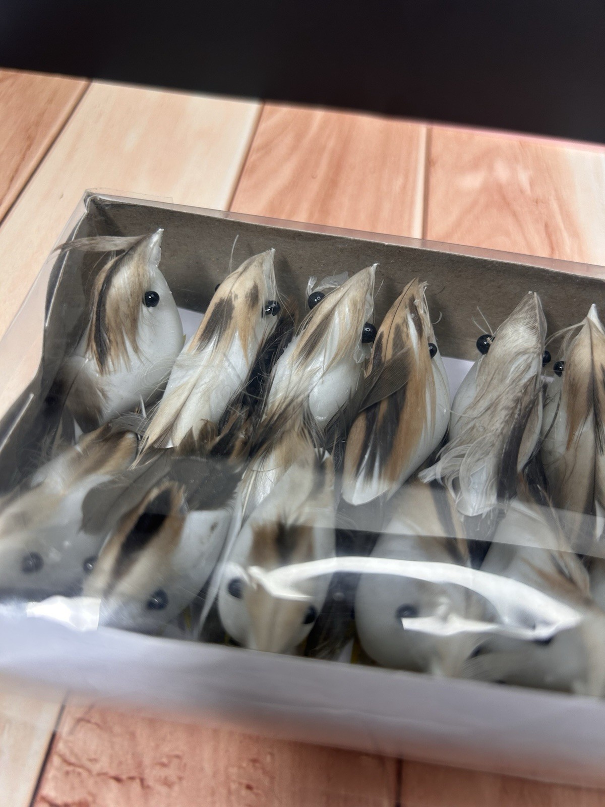 24 PCS Artificial Simulation Birds Fake Mini Bird Decorative Sparrow Ornaments