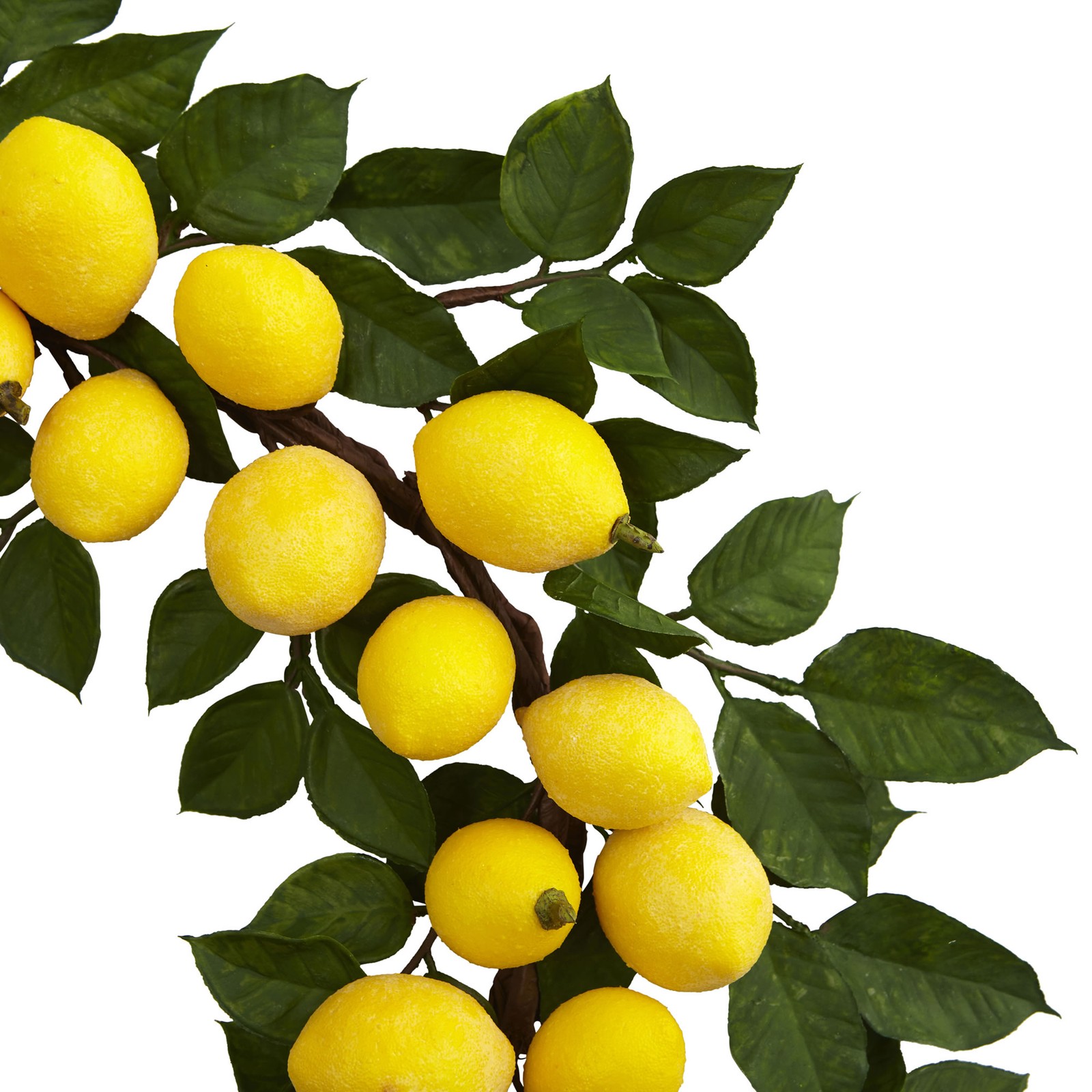 24 Inch Lemon Wreath with Green Leaves Spring Summer Decor Rustic Style