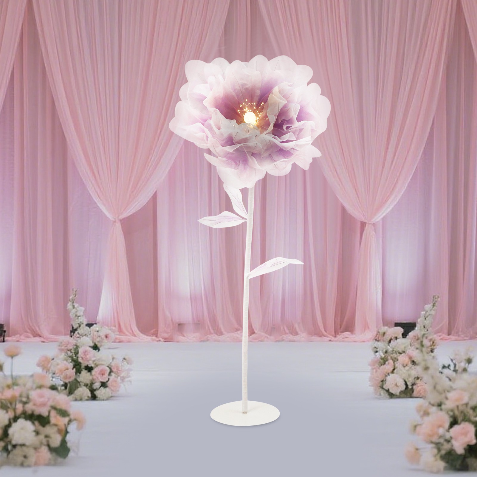Flower Decoration with Light Auto-Open Artificial Flower Floral Decor for Party