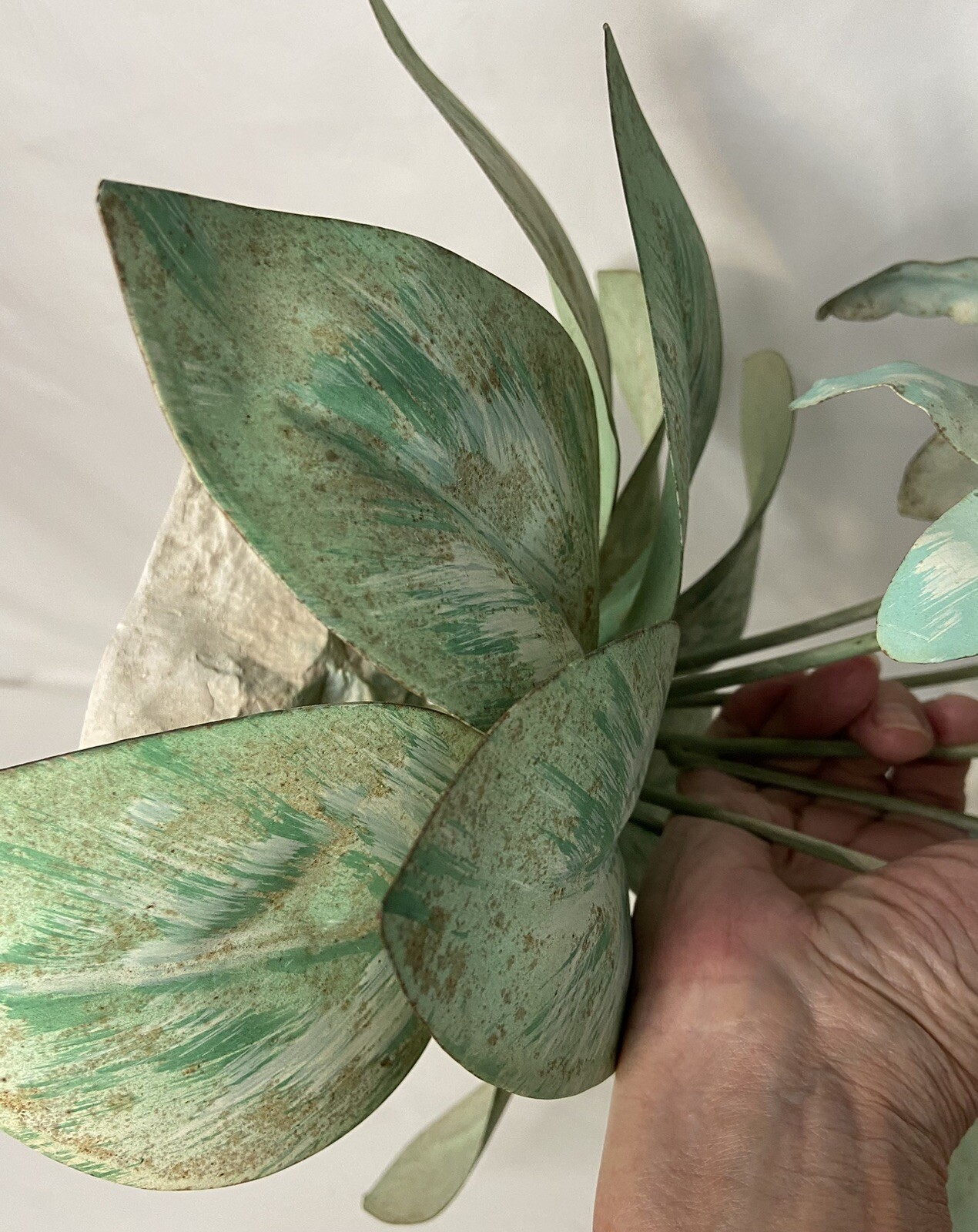 Vintage Metal Flower Arrangement 19” Tall Pink, Blue, Green **READ