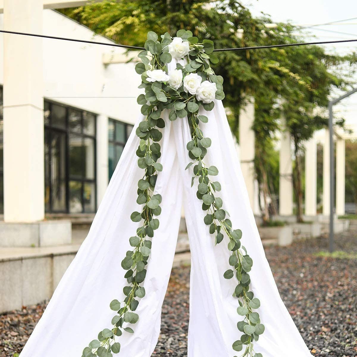 Fake Artificial Eucalyptus Garland Wreath Greenery Leaf Vine Wedding Plant Decor