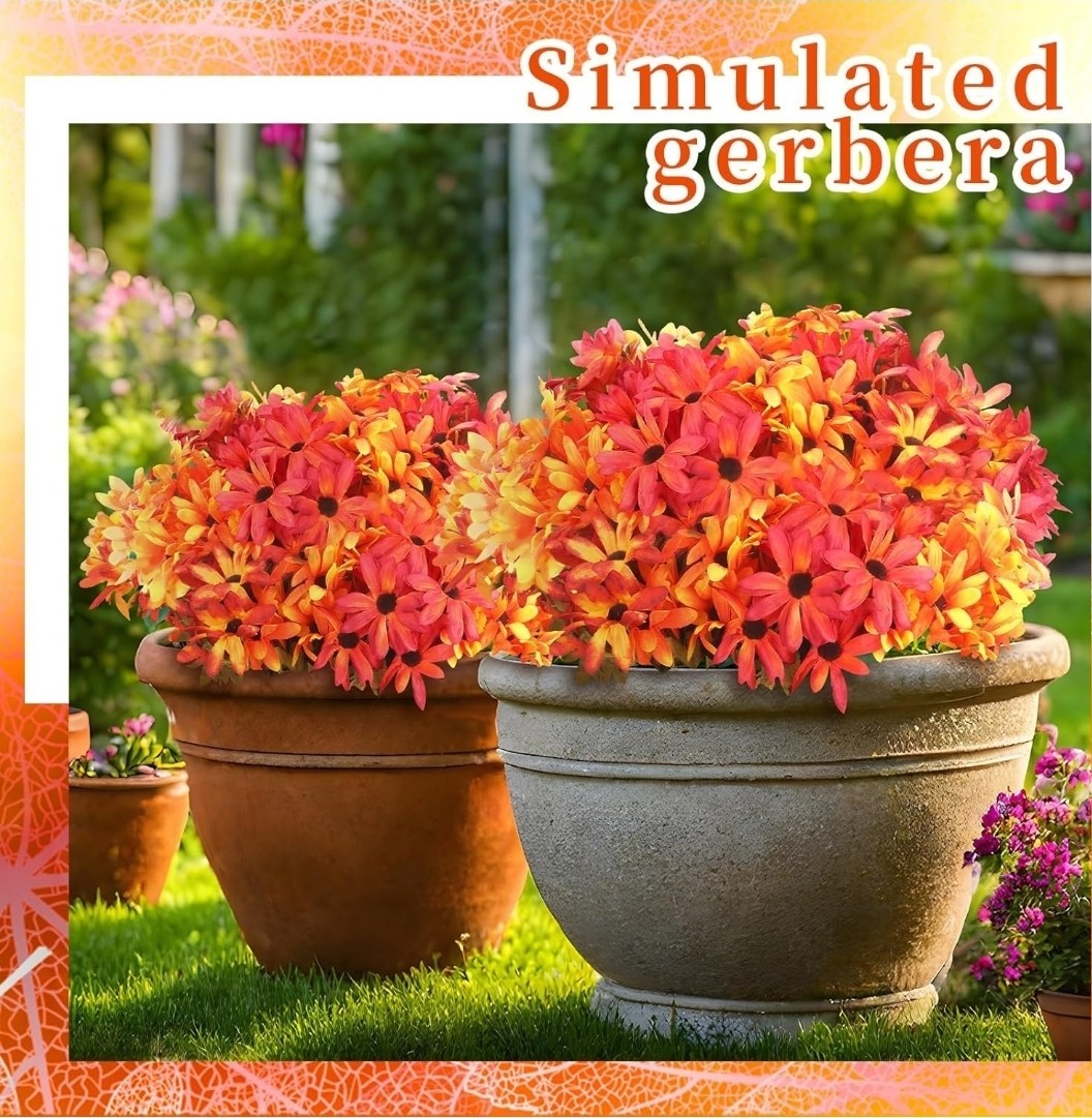 12 Pcs Artificial Fall Flowers for Decoration Bright Faux Mums for Outdoor…