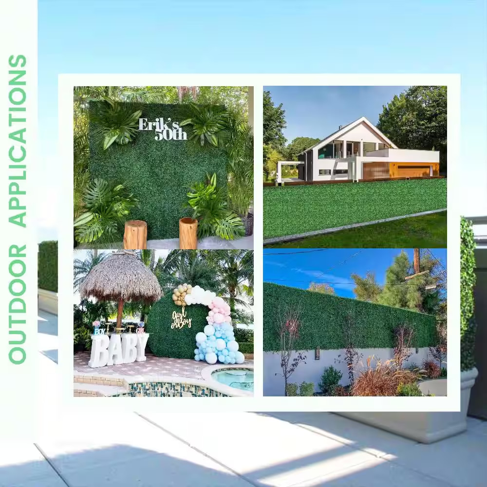 20 In. H X 20 In. W Artificial Boxwood Hedge Uv-Proof Greenery Panels Grass Wall