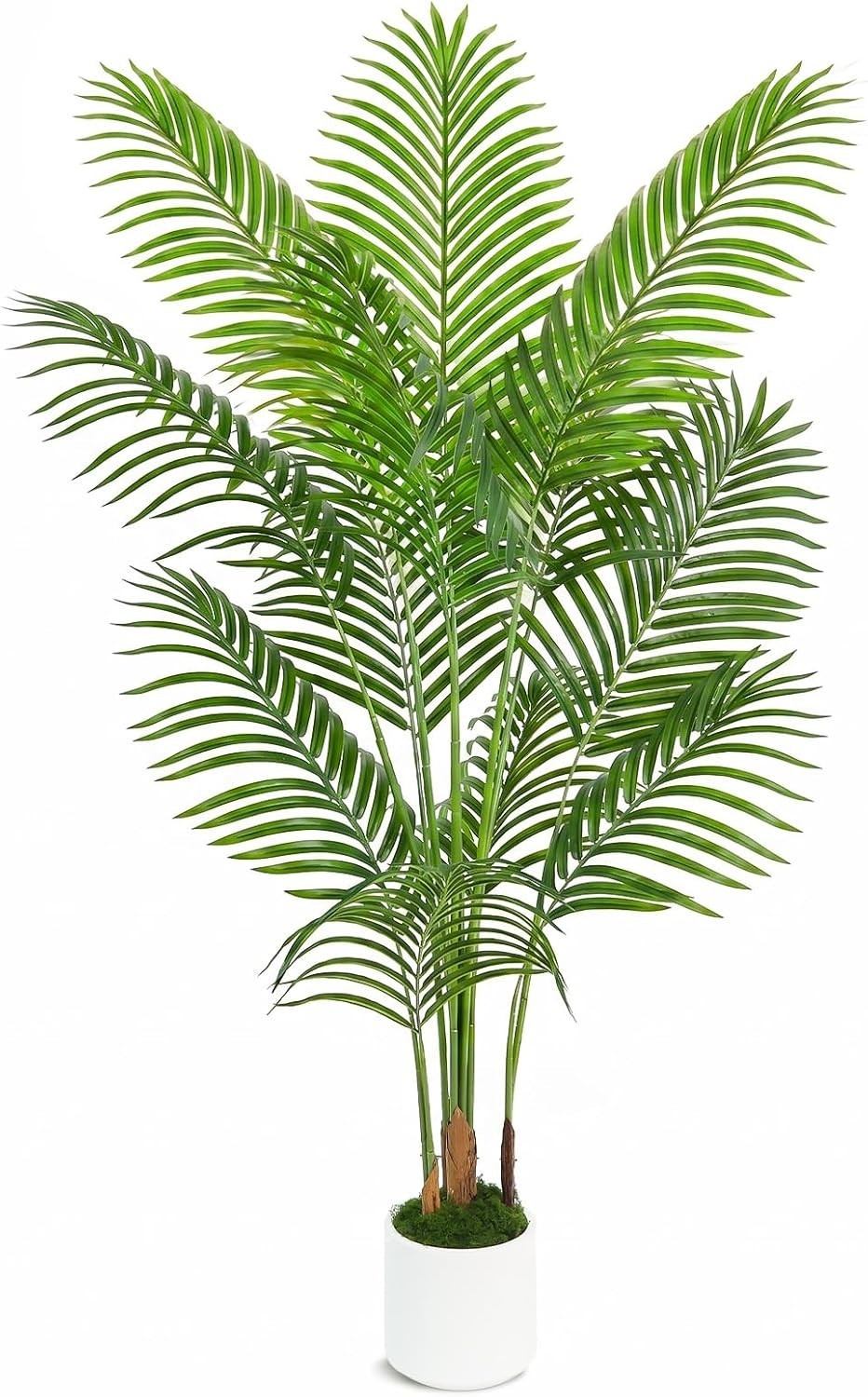 NEW 5FT Artificial Palm Tree Areca 12 Leaves White Planter Indoor Outdoor