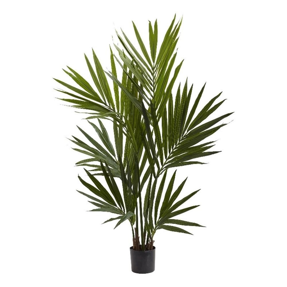 Nearly Natural 4ft Kentia Palm Silk Tree in Green