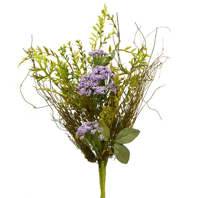 21″ Artificial Purple Queen Anne’s Lace Floral Bush