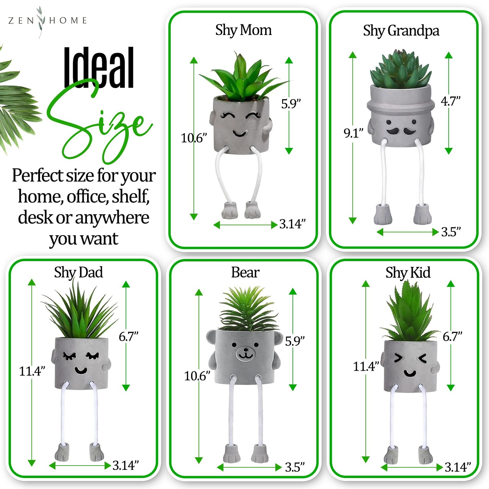 Small Fake Plants For Shelf Mini Succulent Potted Shy Dad Cute Home Office