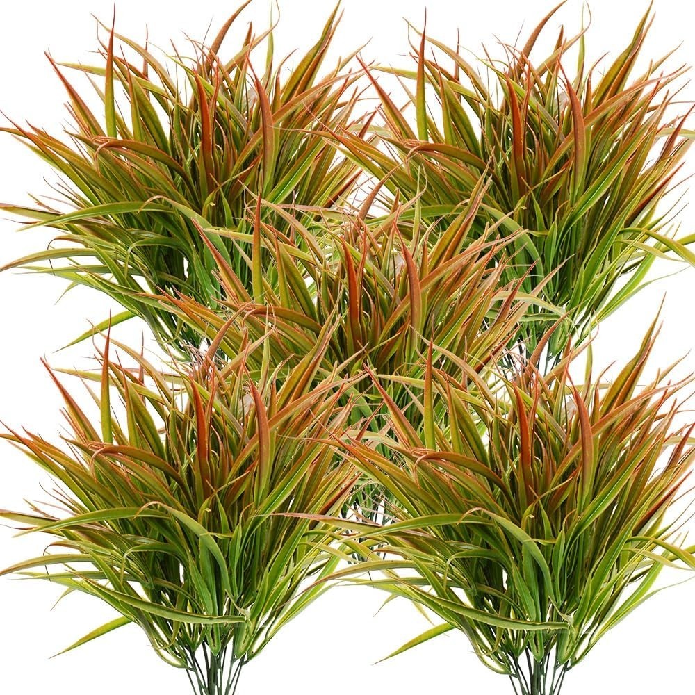 12 Bundles Artificial Outdoor Plants Fake Bushes Shrubs Greenery for Plastic