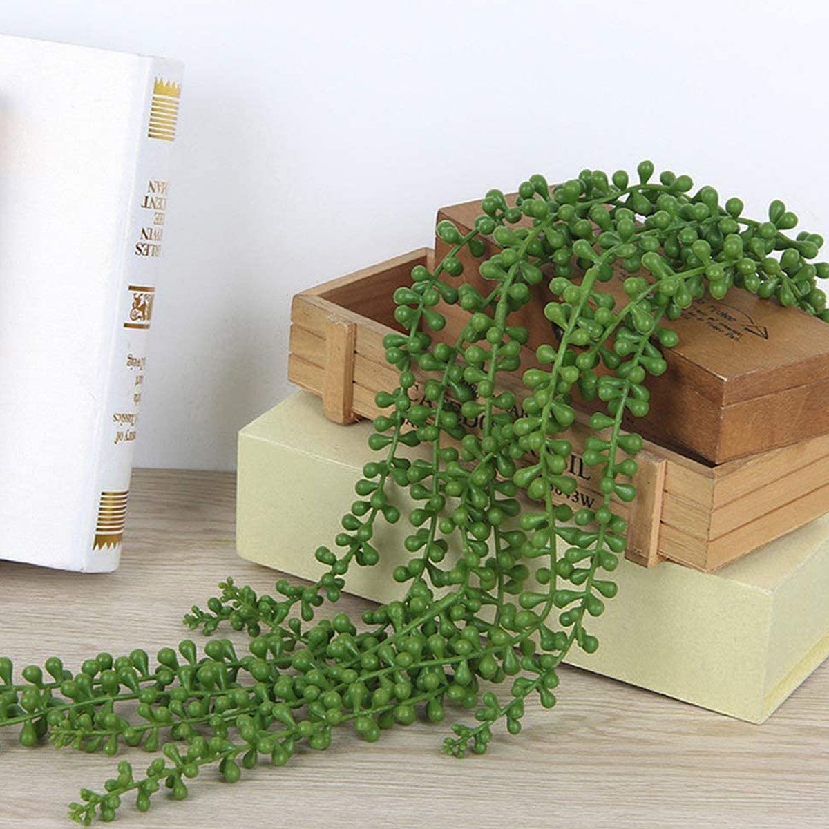 1/2Pack Artificial Hanging Plant Fake Succulent String Pearl Wedding Home Decor