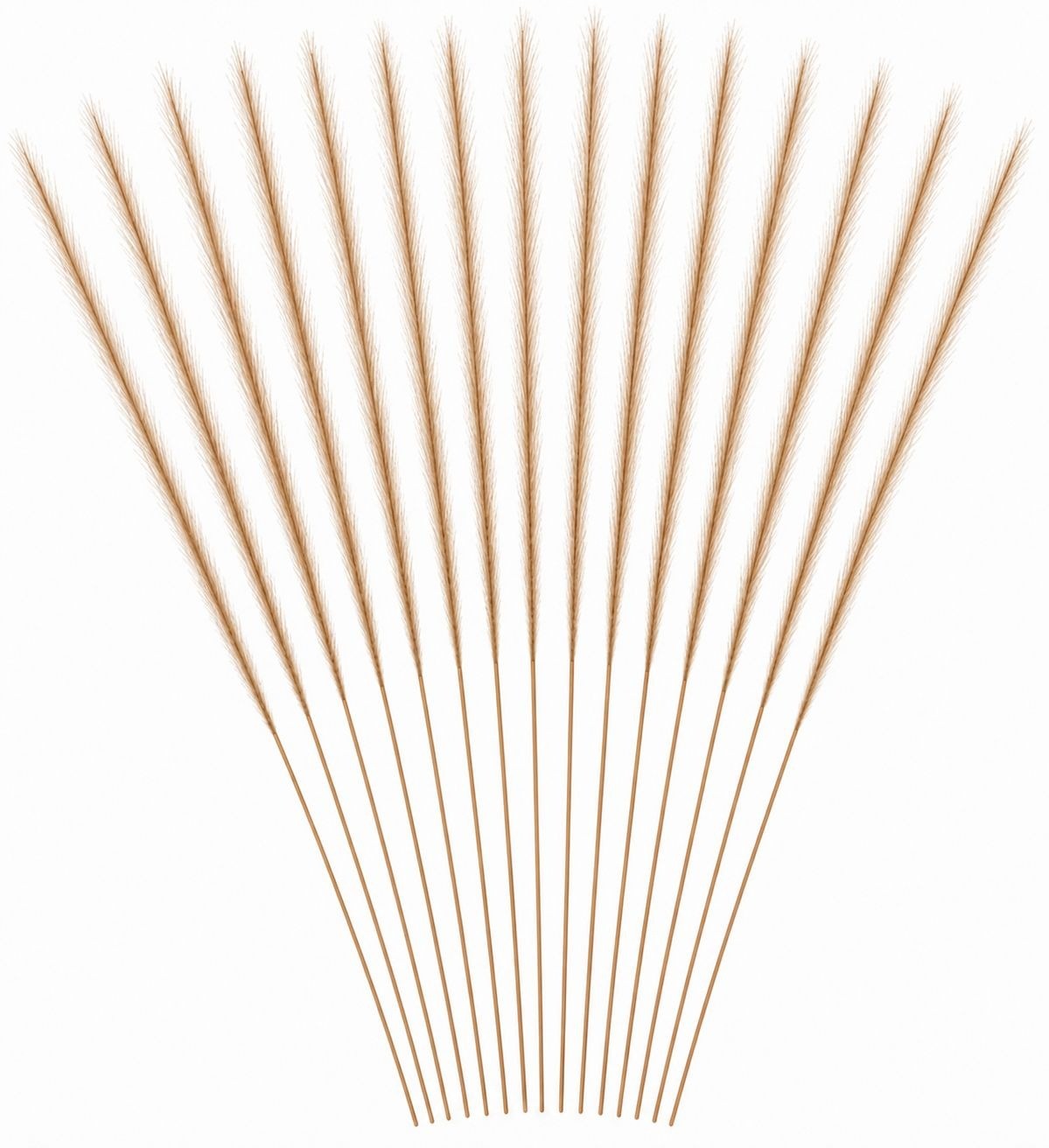 Taupe Tan Faux Feather Grass Stems, Set of 16, 31 Inch Wispy Artificial Pampas