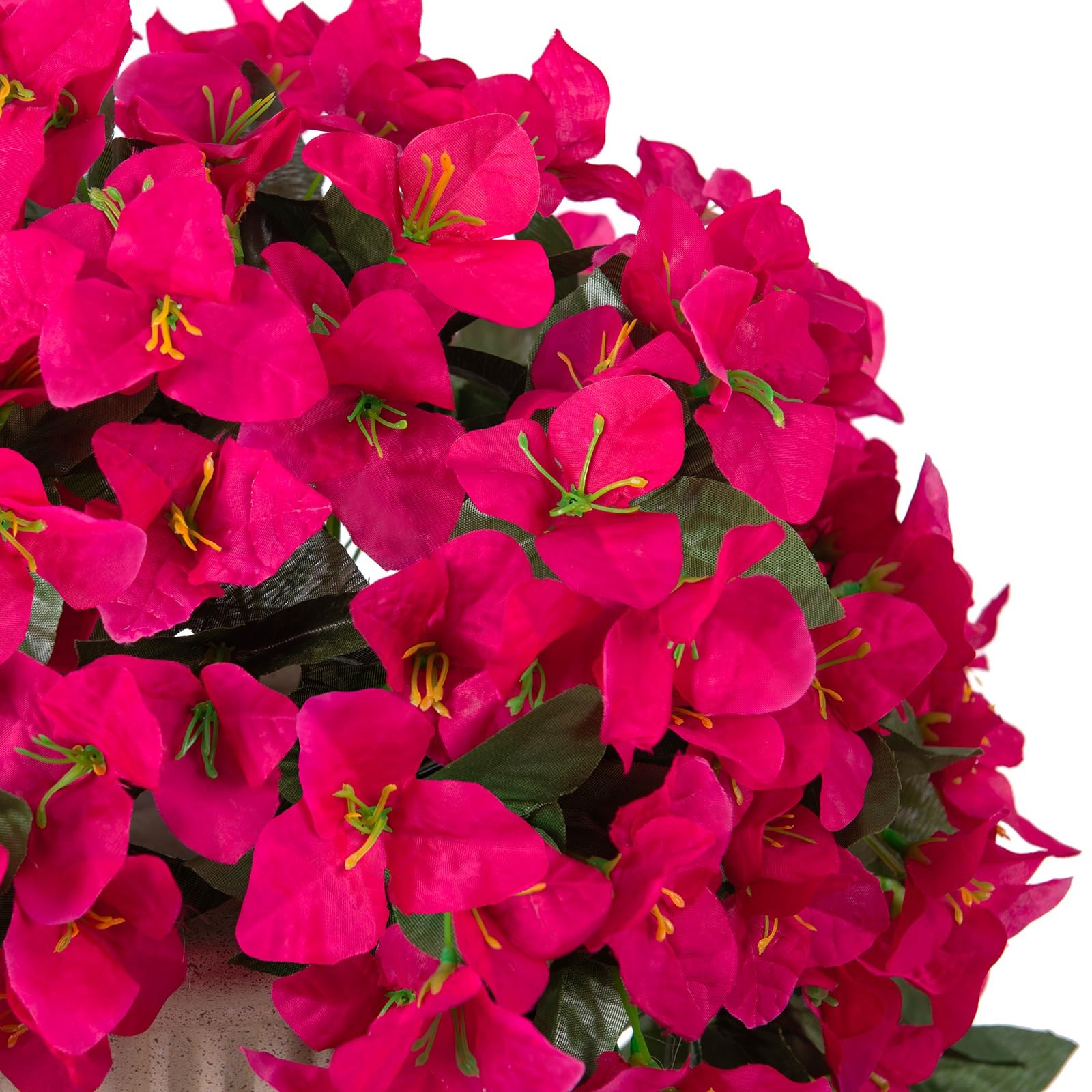 INXUGAO 2 pcs Artificial Faux Bougainvillea Flowers Plants for Outdoor Outsid…