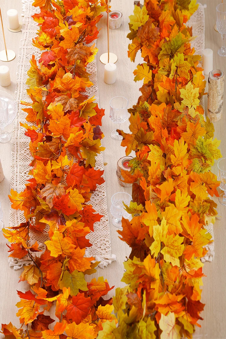 Thanksgiving Maple Leaf Vine Fall Garland Decoration – 6 ft/Christmas Decor