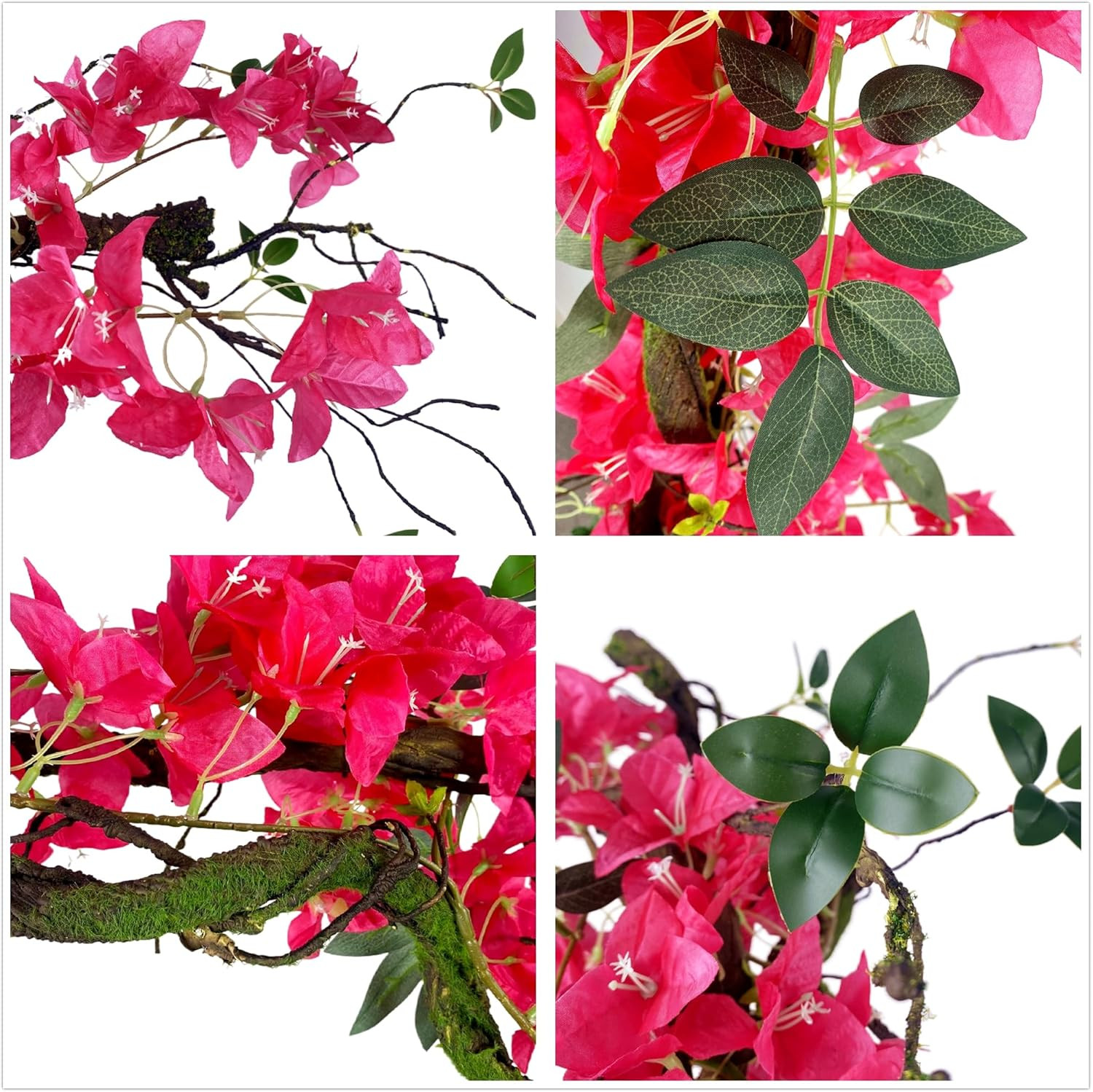 Bougainvillea Silk Flower Rattan Branches – Pack of 4 for Home & Wedding Decor