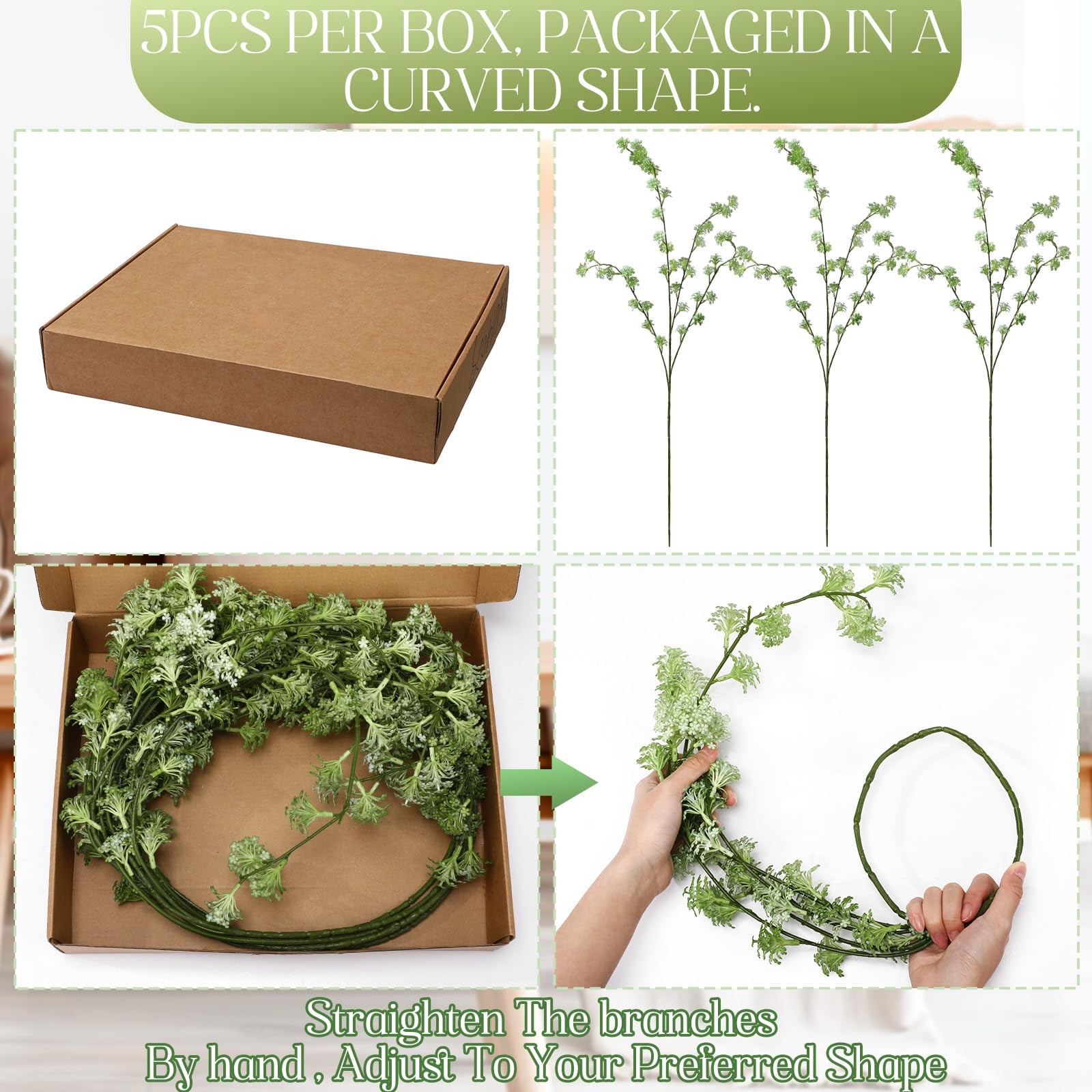 5 Pcs Artificial Rapeseed Flowers Stems Faux Long Stem Plants Fake Greenery B…