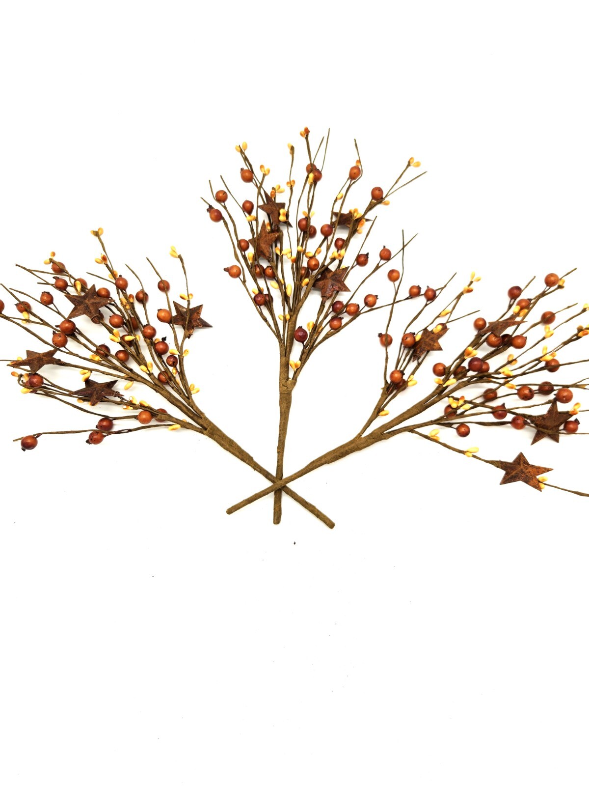 Mustard and Brown Color Berry Picks Artificial Berries Spray Home Decor N606