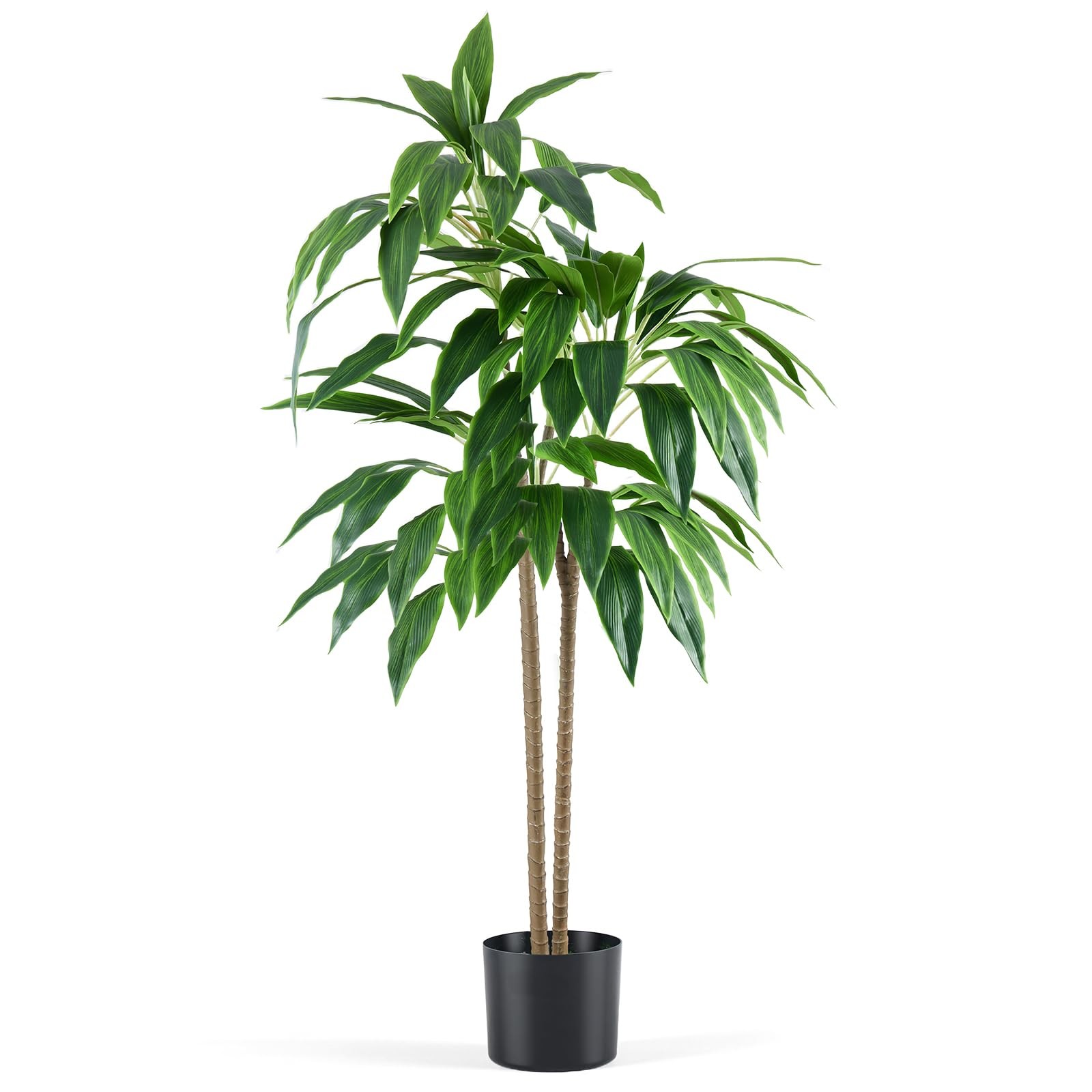 51in Artificial Dracaena Tree, Tall Fake Faux Plants Indoor with Lifelike Lea…