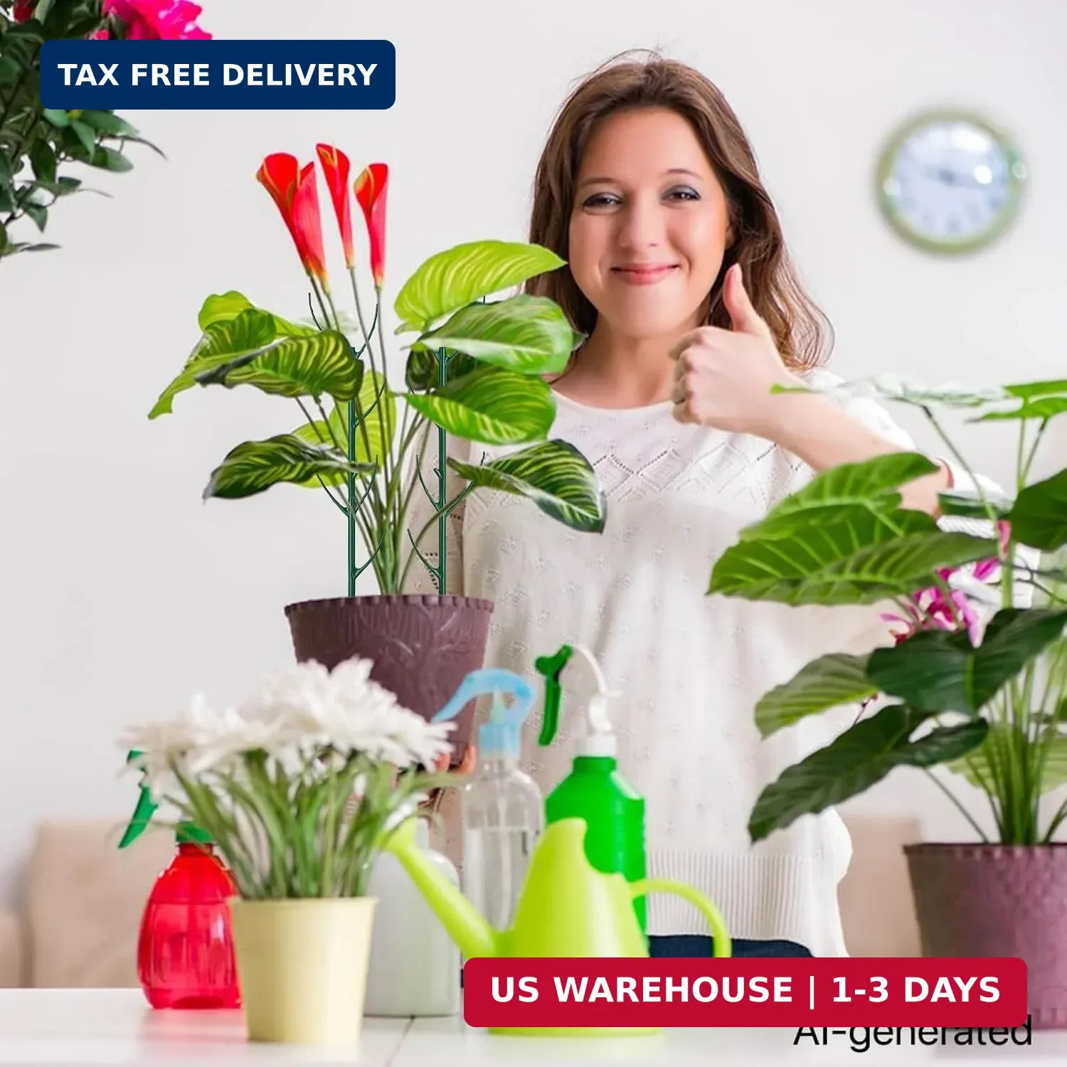 12 Pack Plant Support Stake Half Round Plant Support for Indoor Plants, Stackabl
