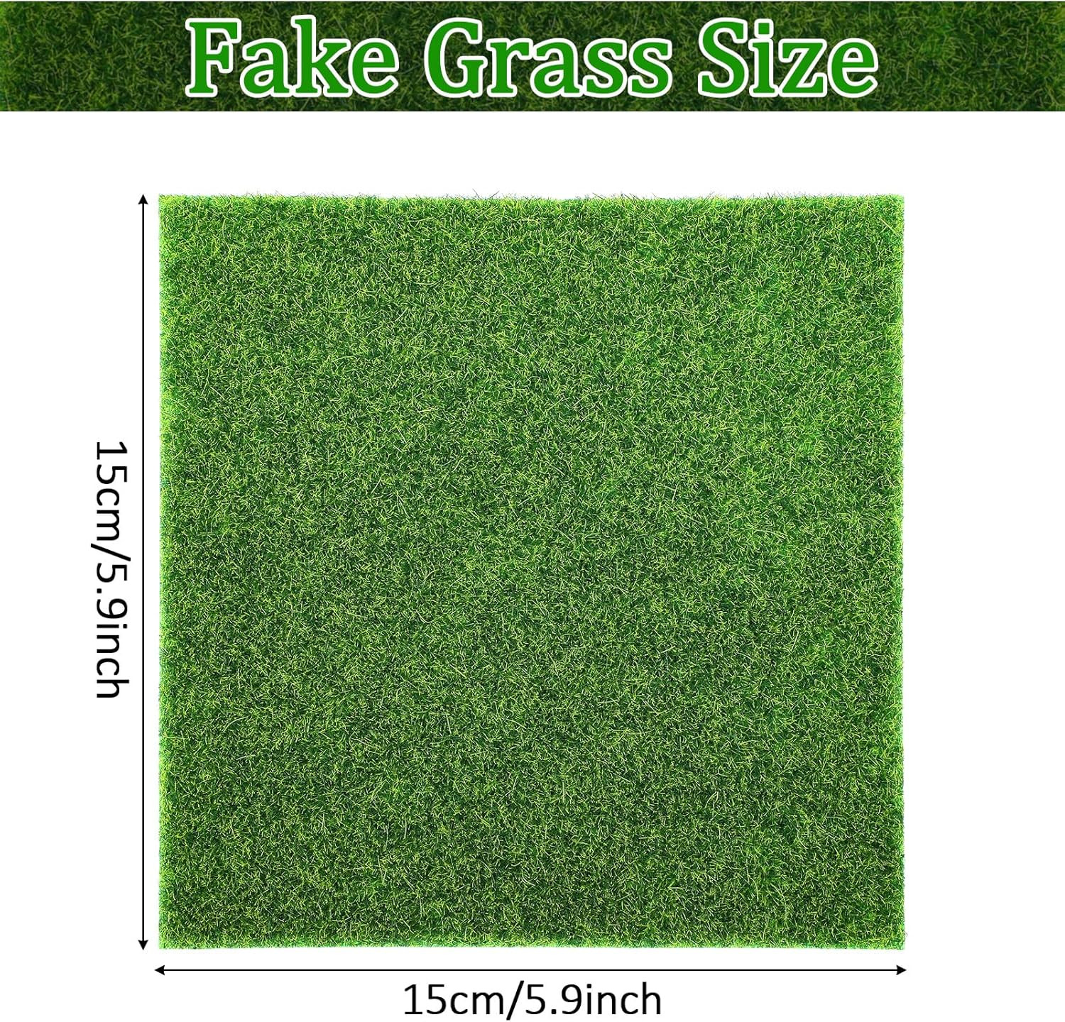 4 Pcs Fake Grass Decor for Crafts, 6 X 6 Inch Fairy Artificial Moss, Miniature M