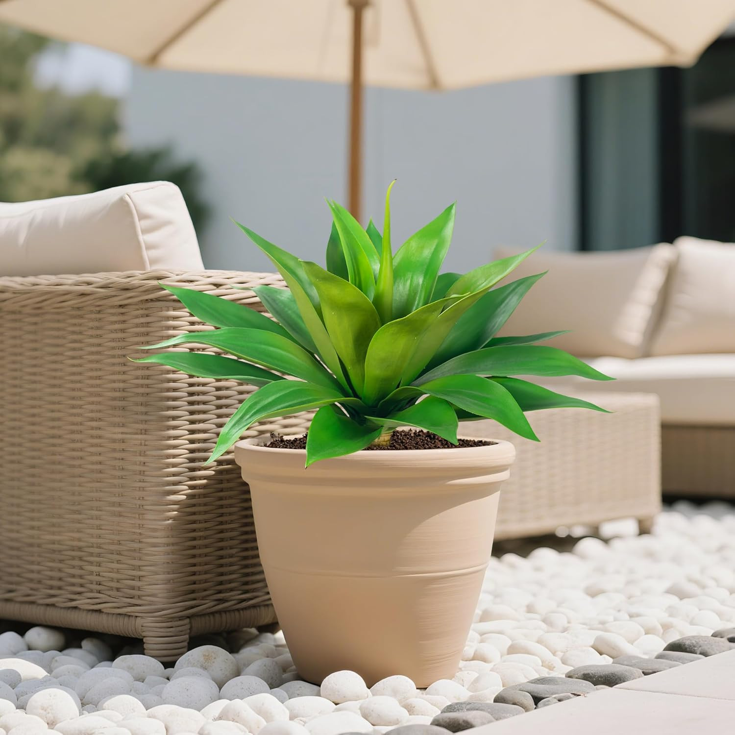 UV Resistant 28” Artificial Agave Plants – 2 Pcs for Indoor/Outdoor Use