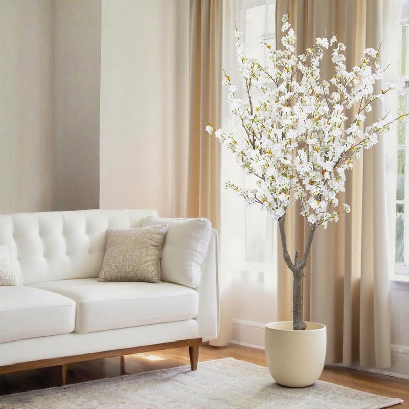 6ft Faux Silk Cherry Blossom Tree Realistic Adjustable Office Home Decor New