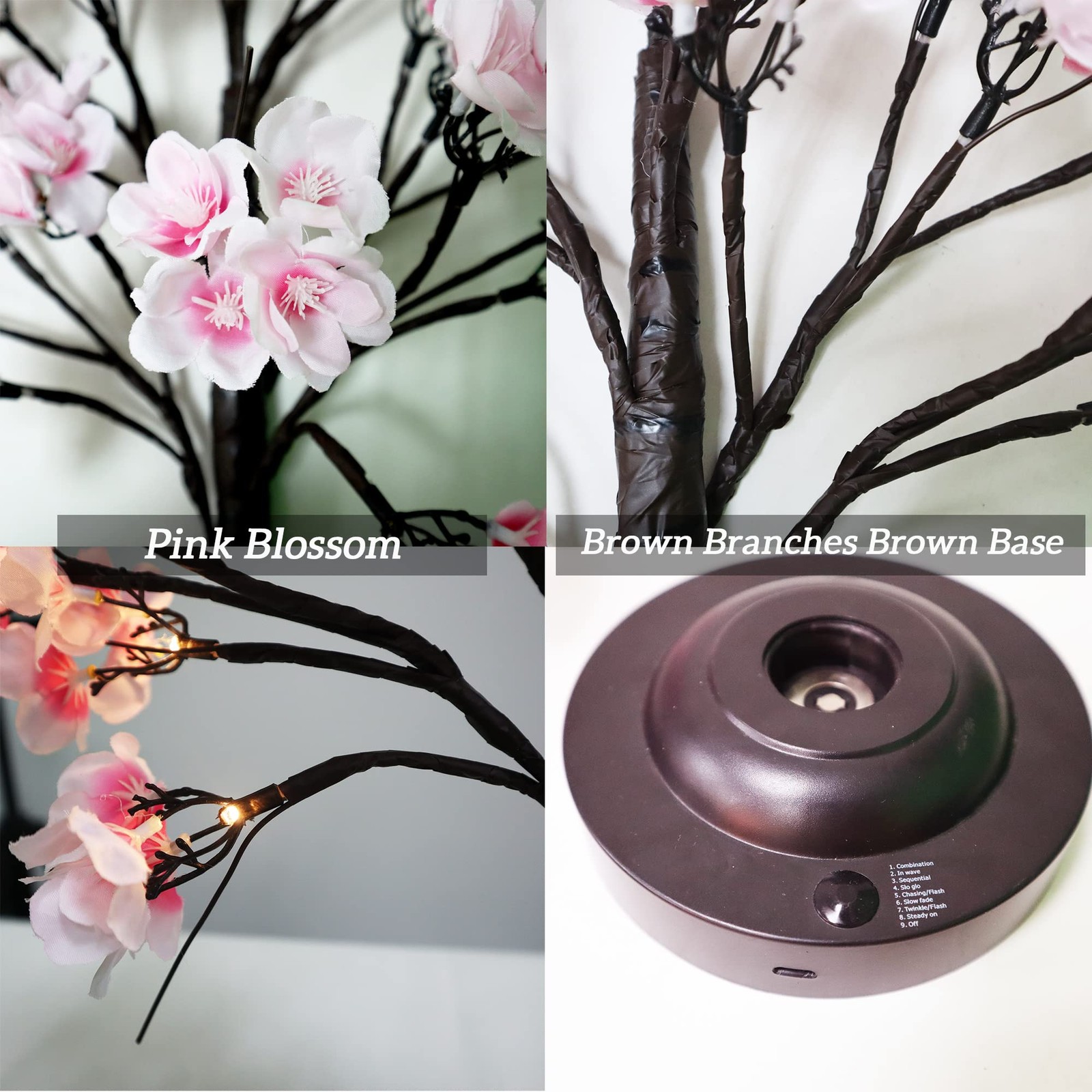 FUCHSUN 18 Inch Cherry Blossom Tree Lamp with LED Light, Lighted Artificial T…