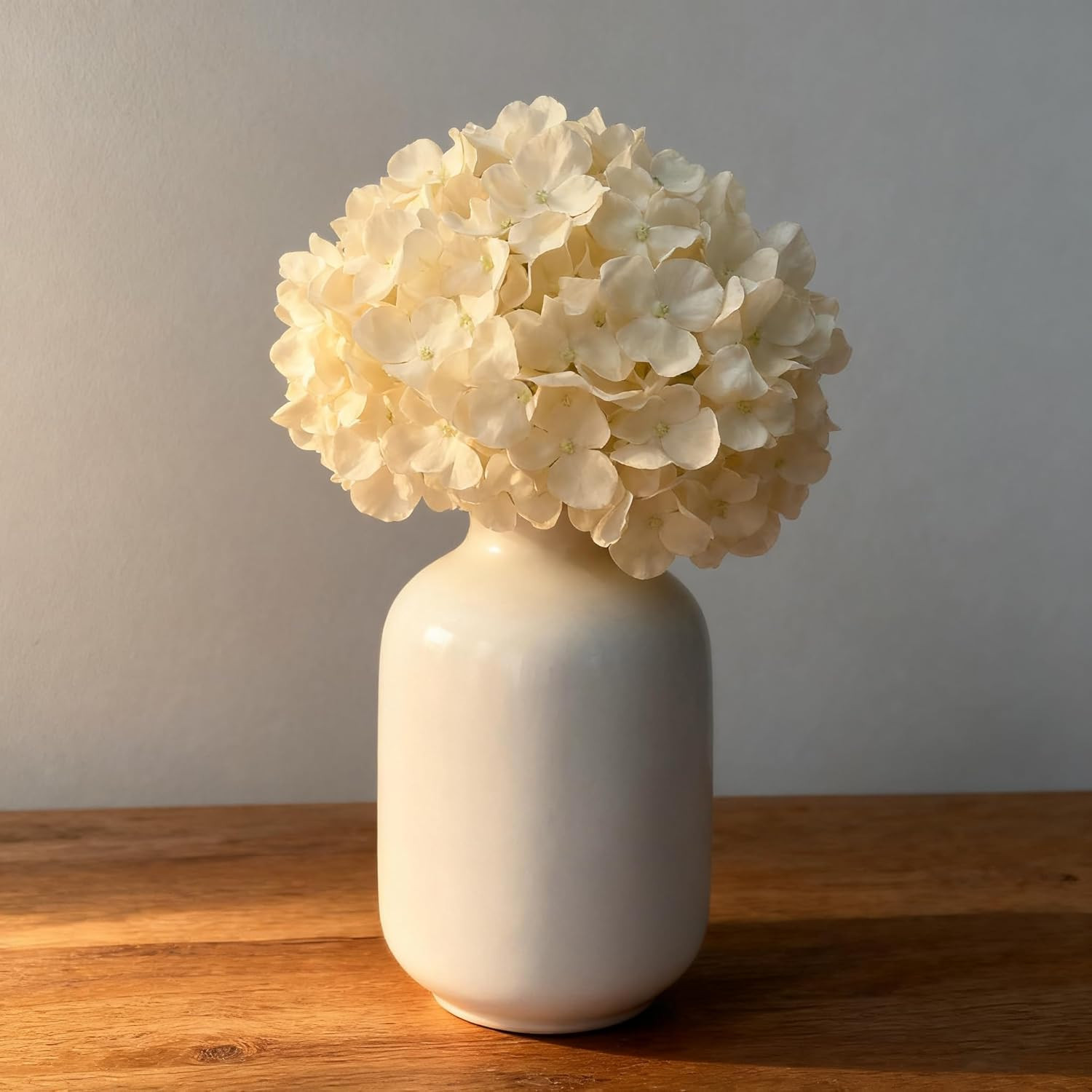 100PCS Apricot Silk Hydrangea Flowers with Stems for Wedding & Home Decor