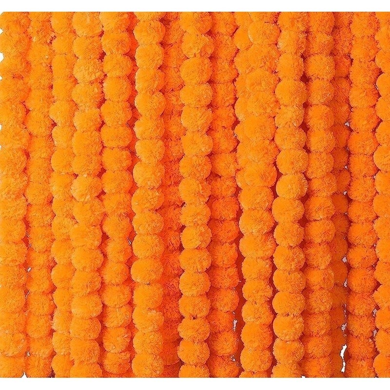 Artificial Flower Strings Garland 5 Pcs Marigold Wedding Diwali Party Decoration