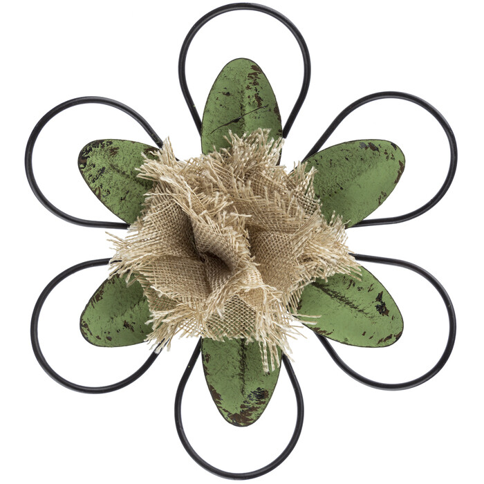 Green & Brown or Yellow and Blue Flower Metal Wall Decor